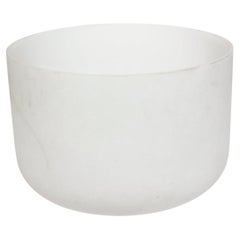 Seguso Murano Monumental White Scavo Acid Etched Orchid Planter or Flower Bowl