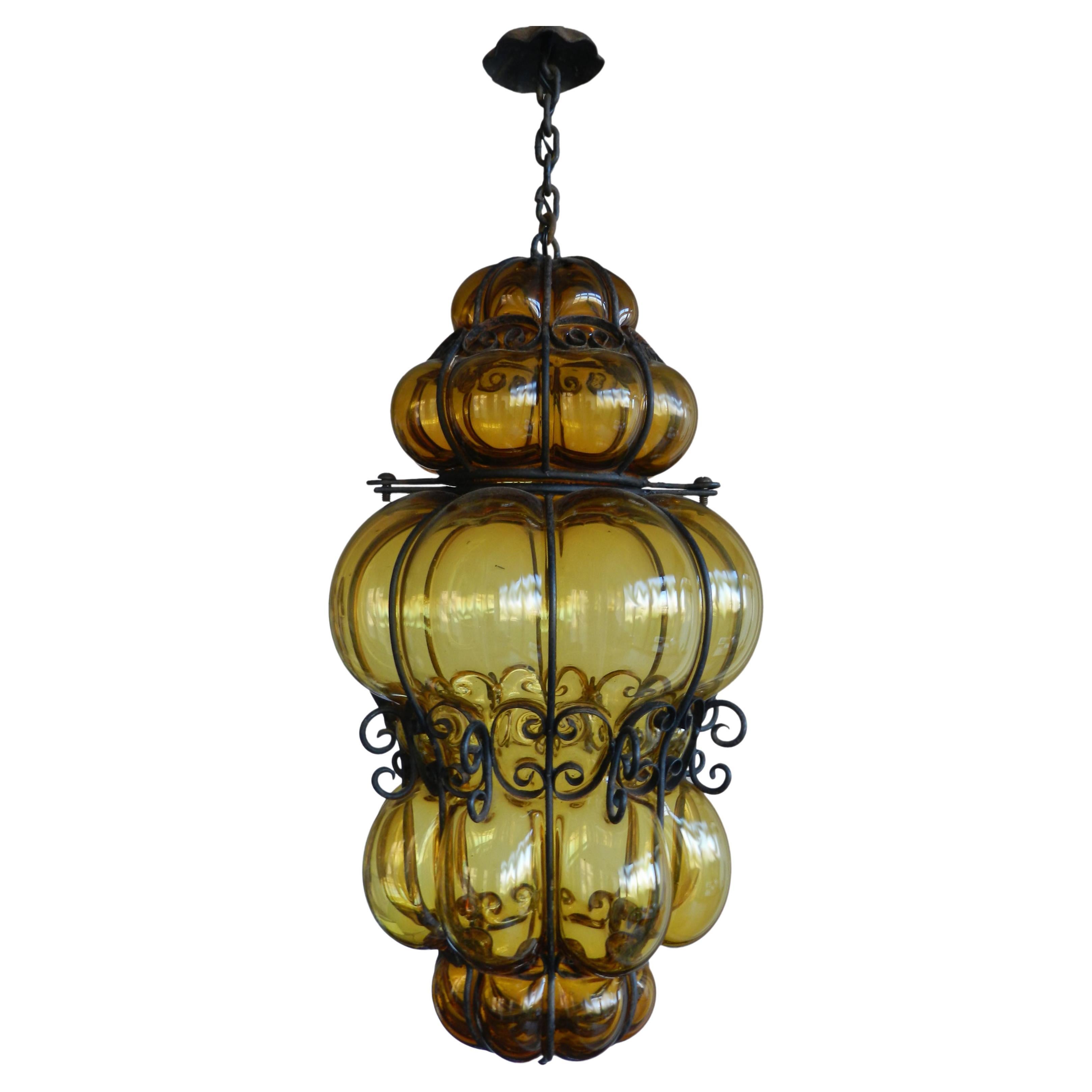 Seguso Murano pendant light Italian vintage handblown opalescent bubble glass midcentury
Unusual and Huge
Manufactured by Seguso in the 1950s.
It is made from handblown opalescent colored glass with a bronzed metal cage.
Measurements given below are