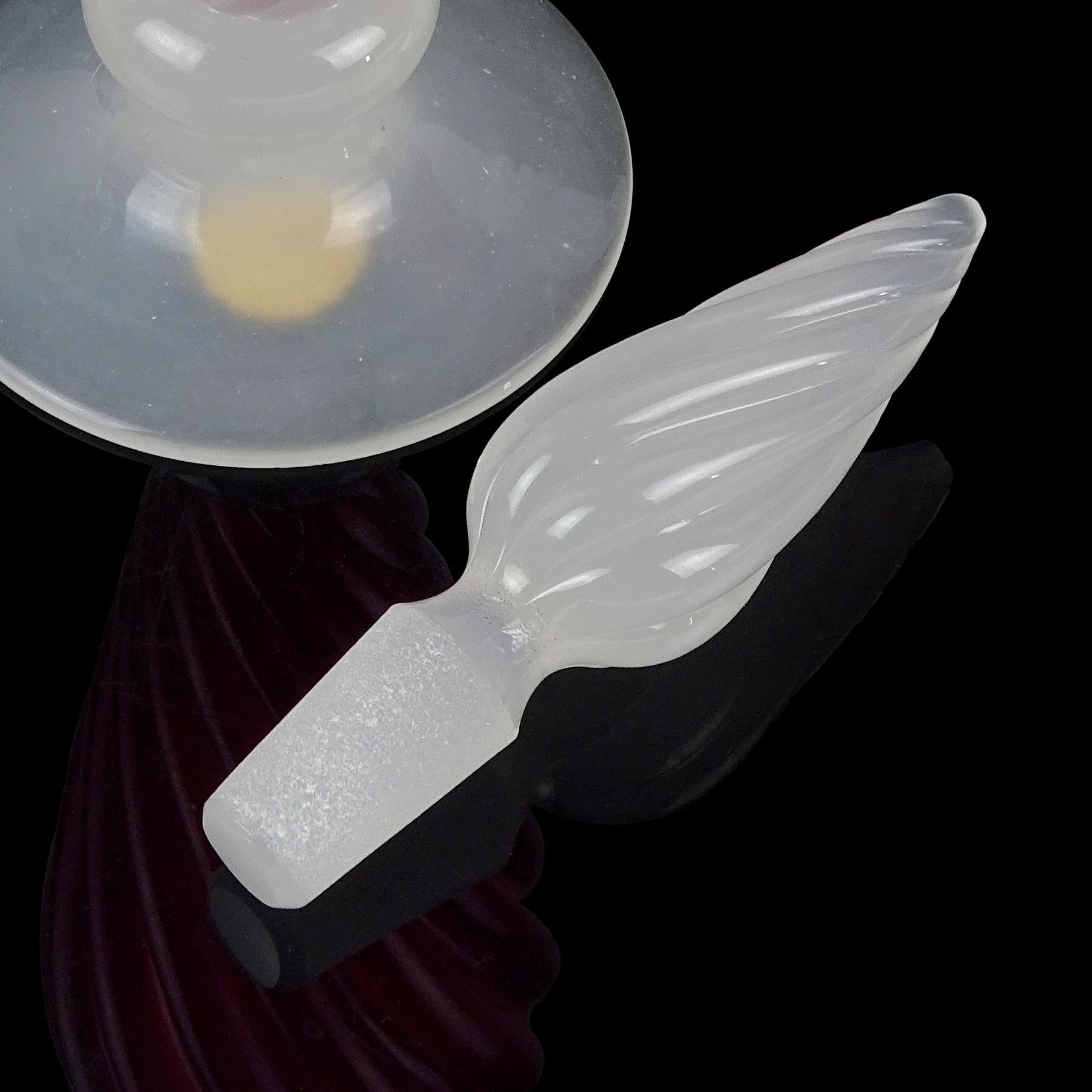 Seguso Murano Pink White Opalescent Italian Art Glass Vanity Perfume Bottle 2