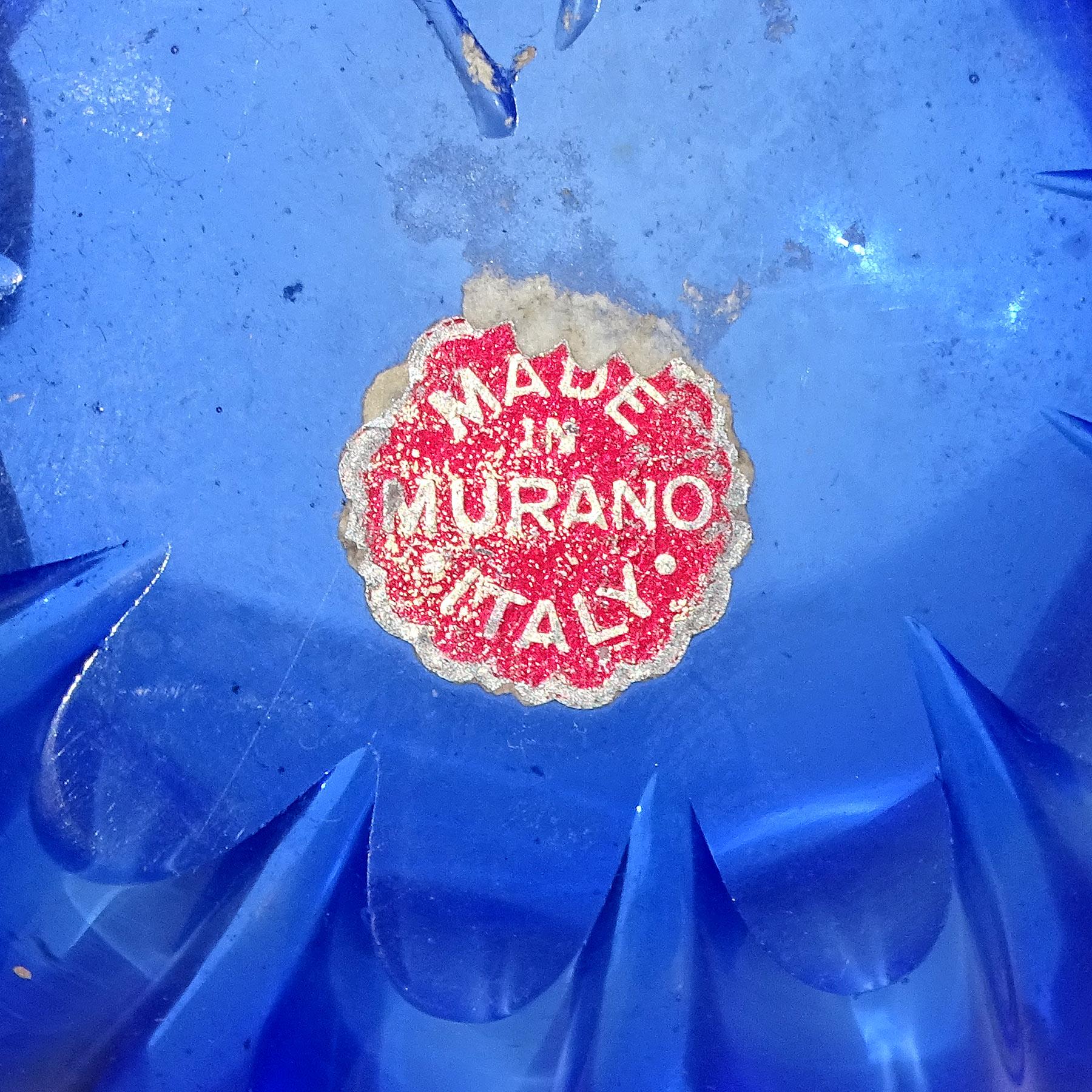 Seguso Murano Sapphire Fiery Opal White Vidrio de Arte Italiano Tarro de Polvo para Tocador en venta 1