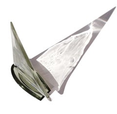 Seguso Murano Signed Topaz Clear Italian Art Glass Nautical Sailboat Sculpture