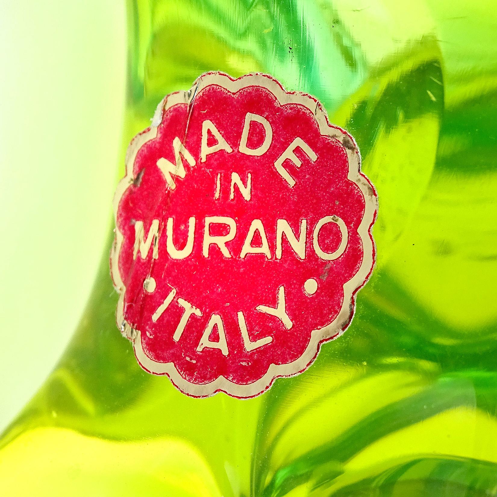 20th Century Seguso Murano Sommerso Green Blue Italian Art Glass Baby Elephant Sculpture