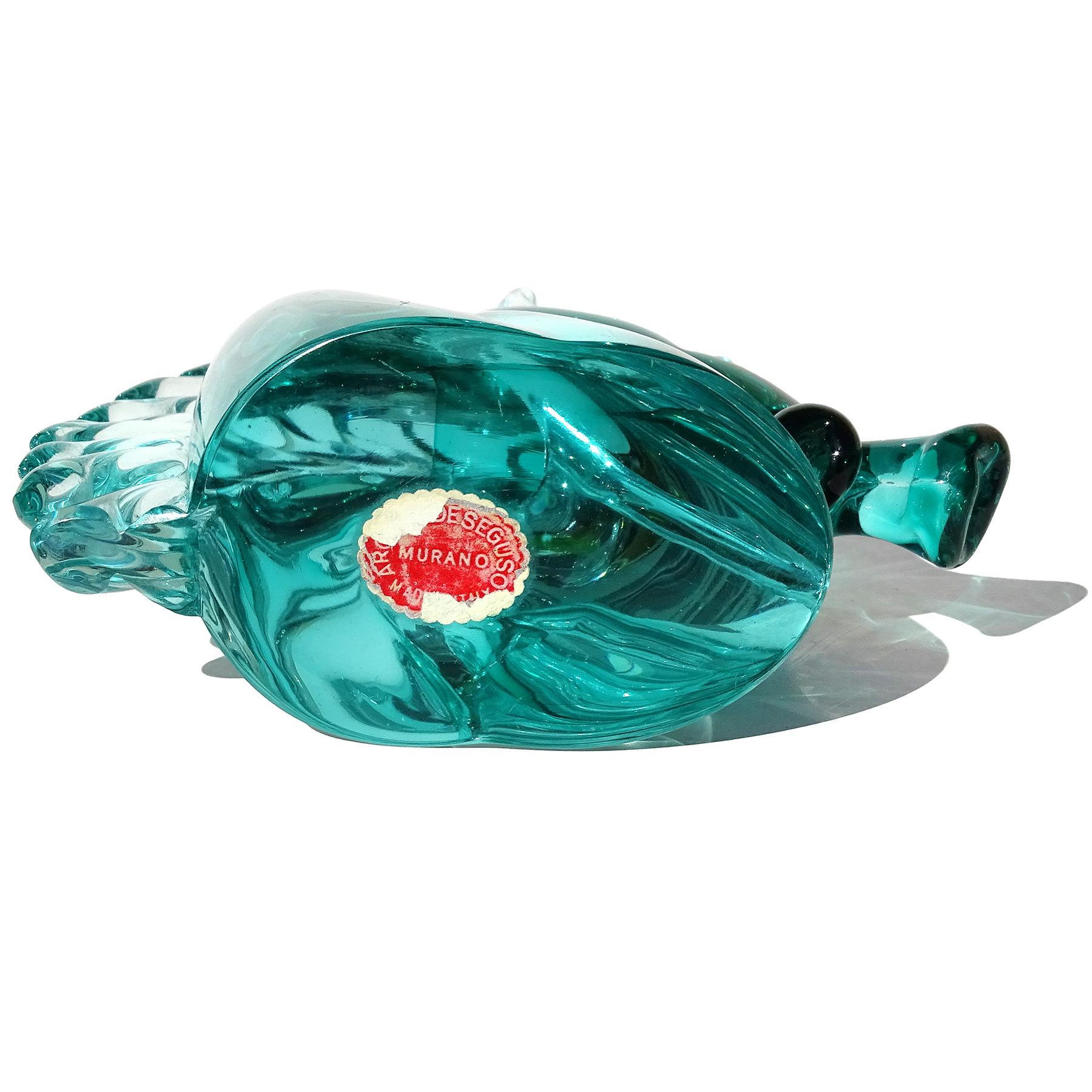 Seguso Murano Sommerso sculpture italienne en verre vert tête de cheval en vente 1