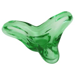 Ciotola in vetro artistico triangolare The Artful Green di Murano Sommuso
