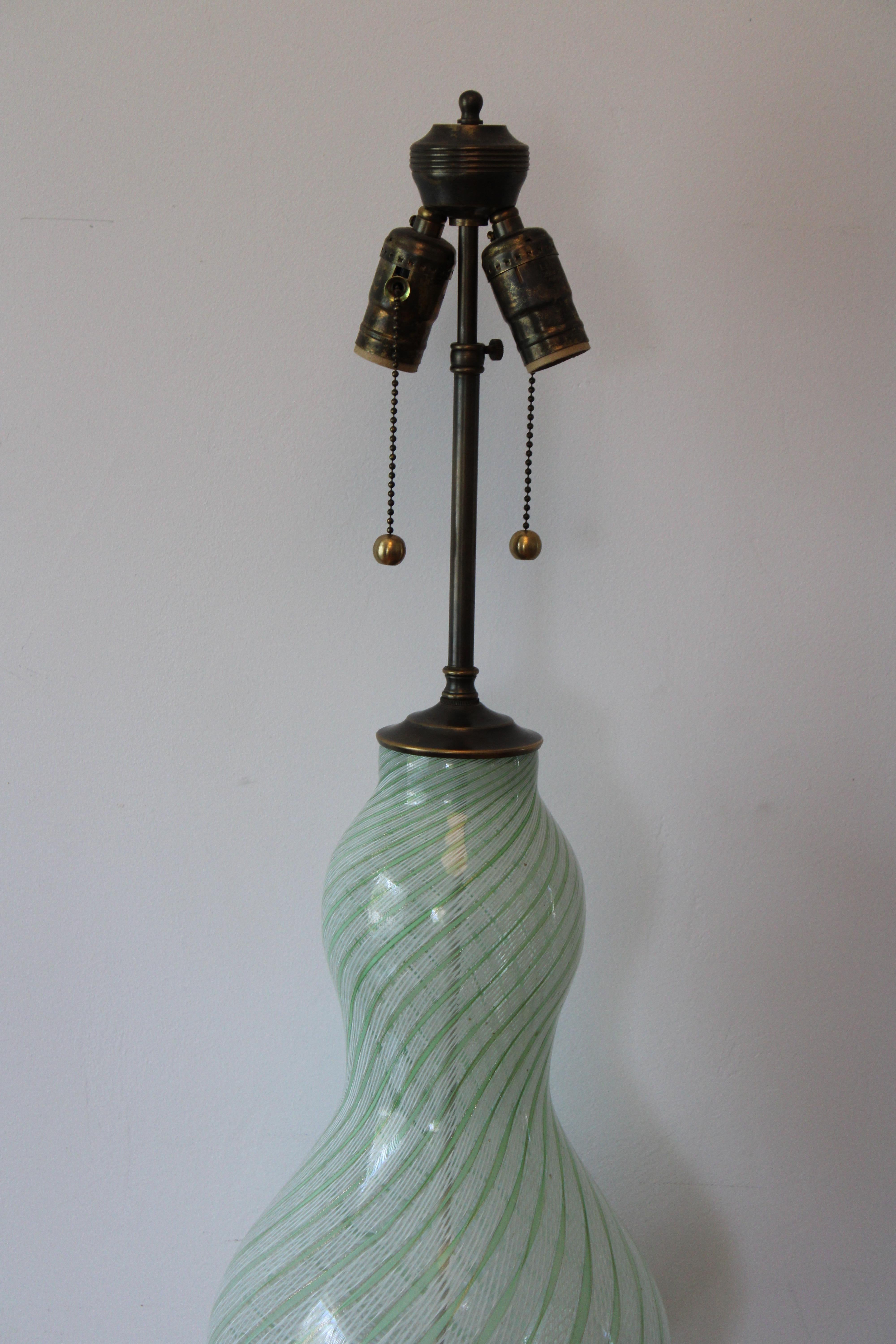 Italian Seguso Murano Table Lamp For Sale