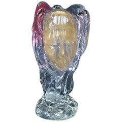 Seguso Murano Three Face Sculpture