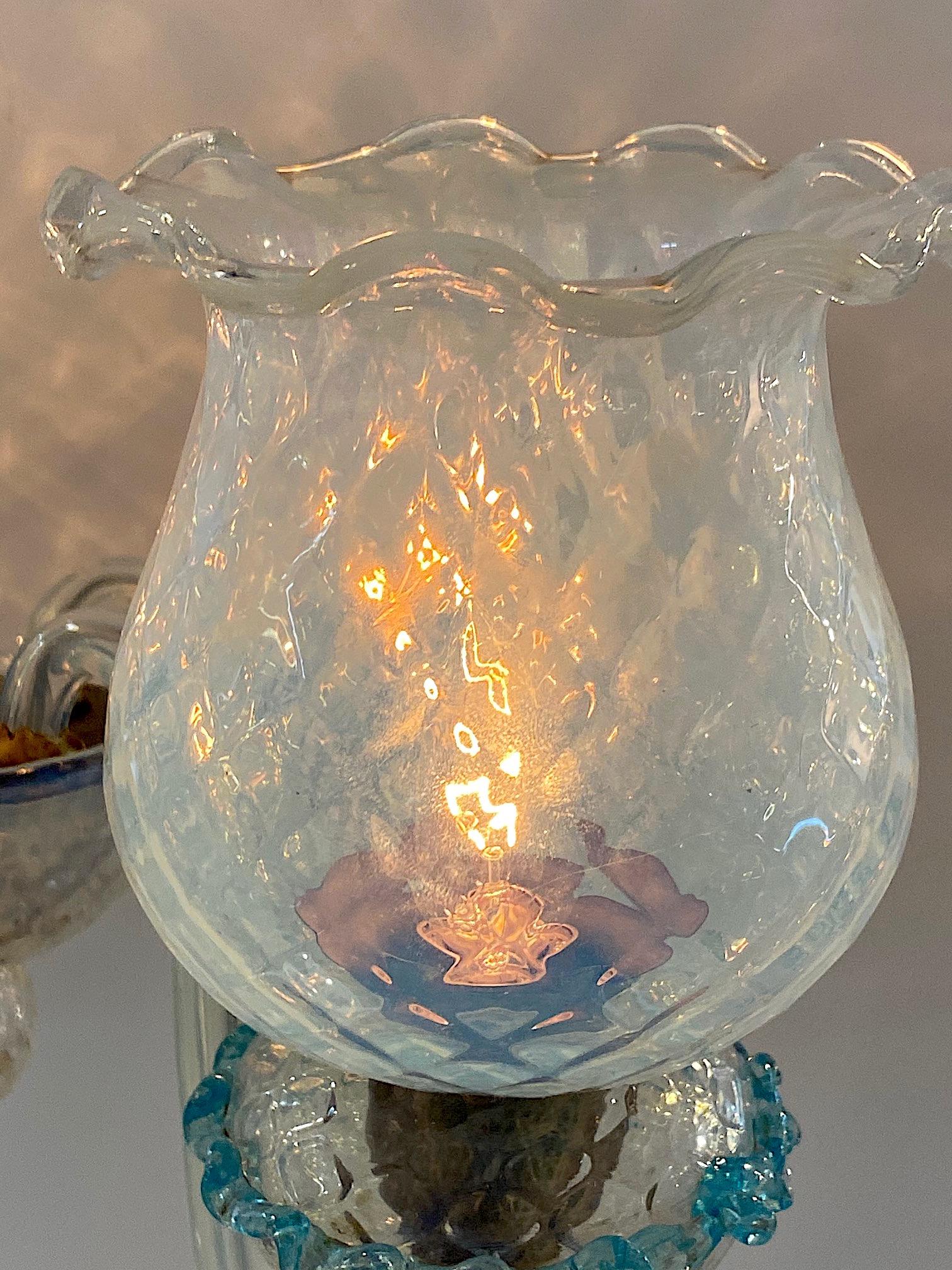 Seguso of Italy 1950s Murano Glass Chandelier 4