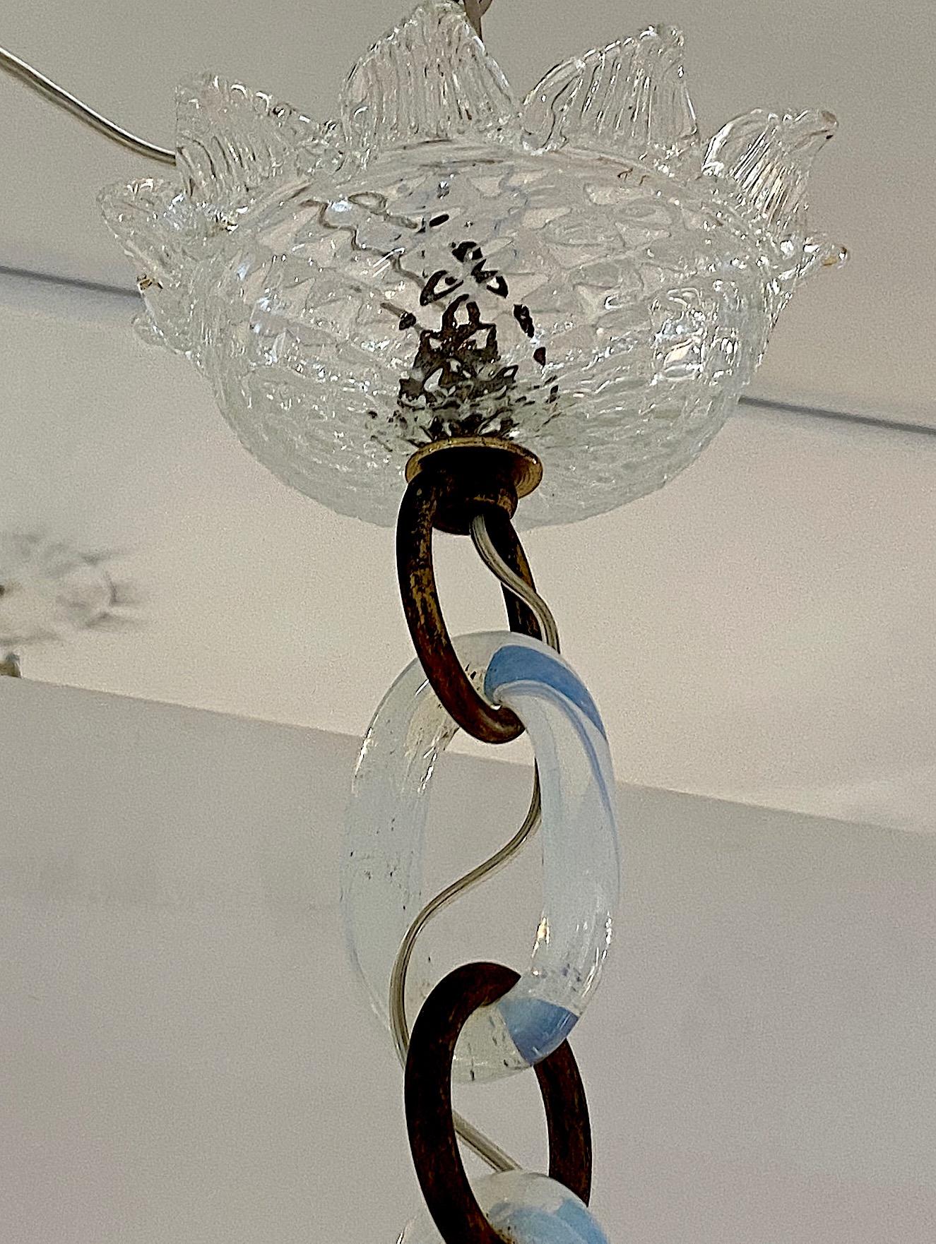 Seguso of Italy 1950s Murano Glass Chandelier 8