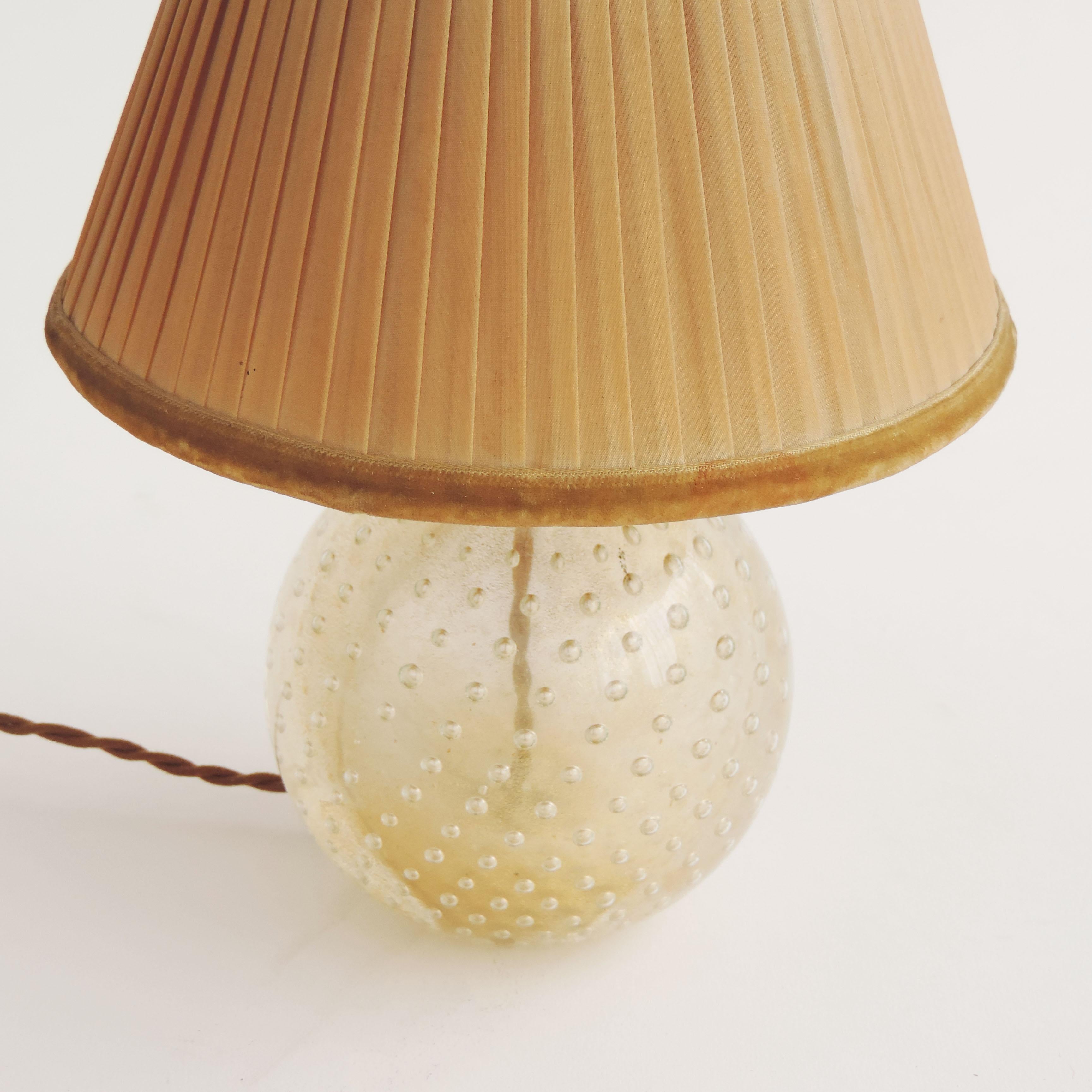 Italian Seguso Pair of Murano Glass Table Lamps, Italy, 1940s