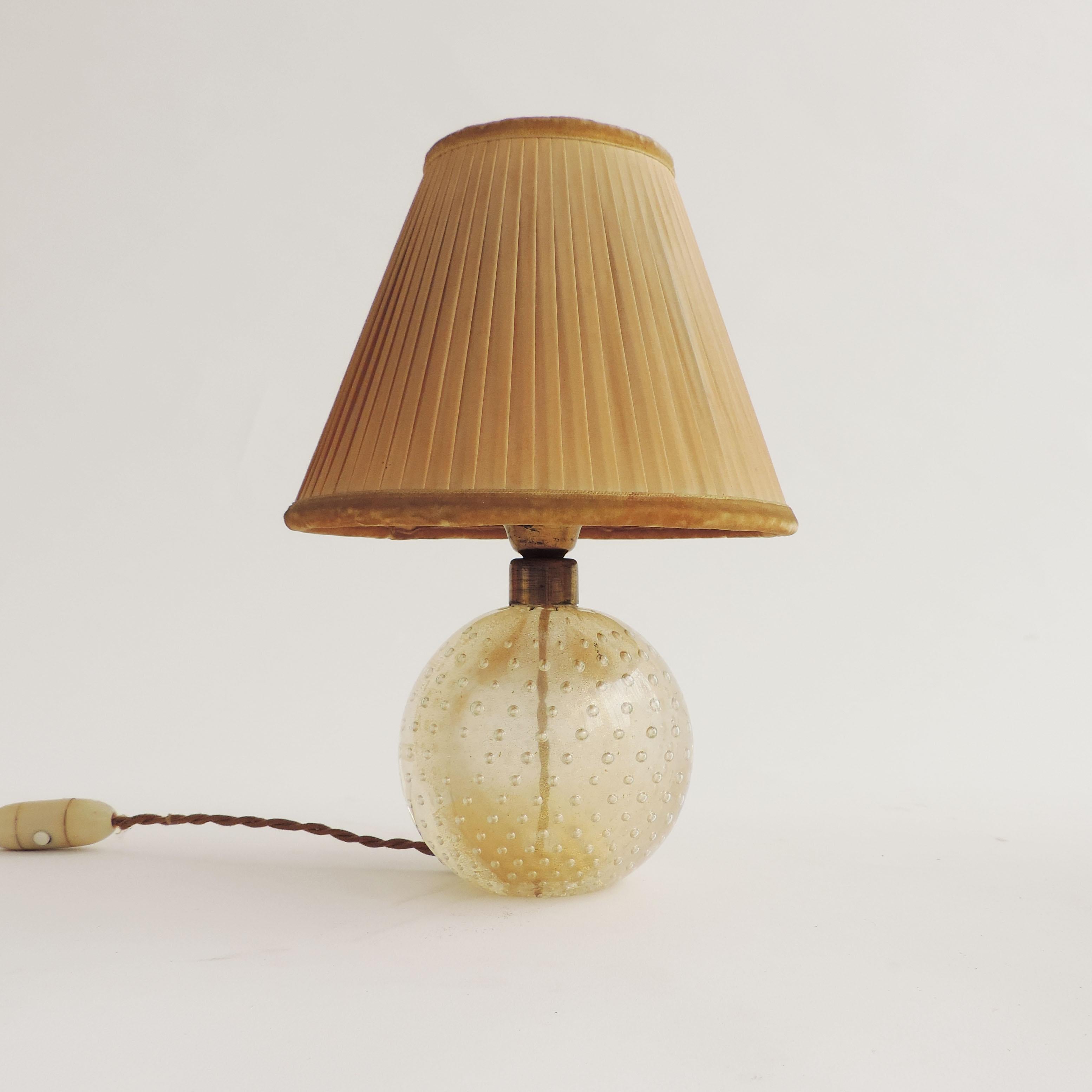 Seguso Pair of Murano Glass Table Lamps, Italy, 1940s In Good Condition In Milan, IT