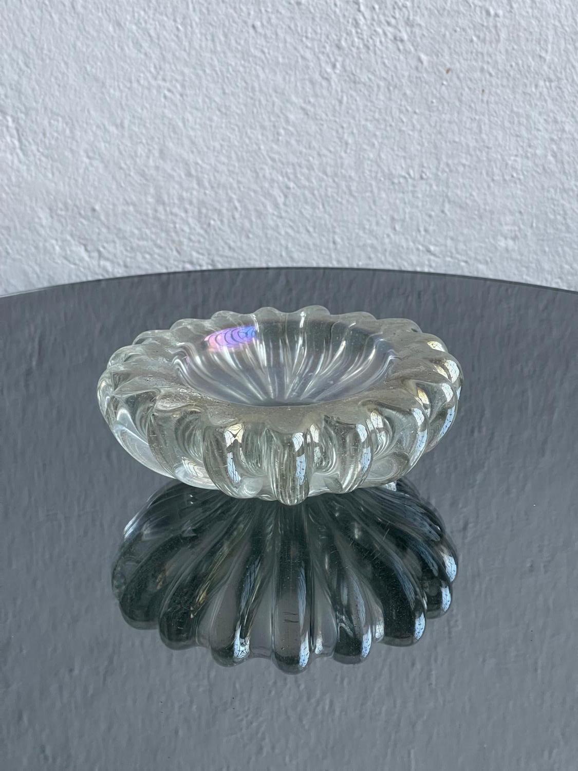 Mid-Century Modern Seguso ribbed Murano bowl For Sale