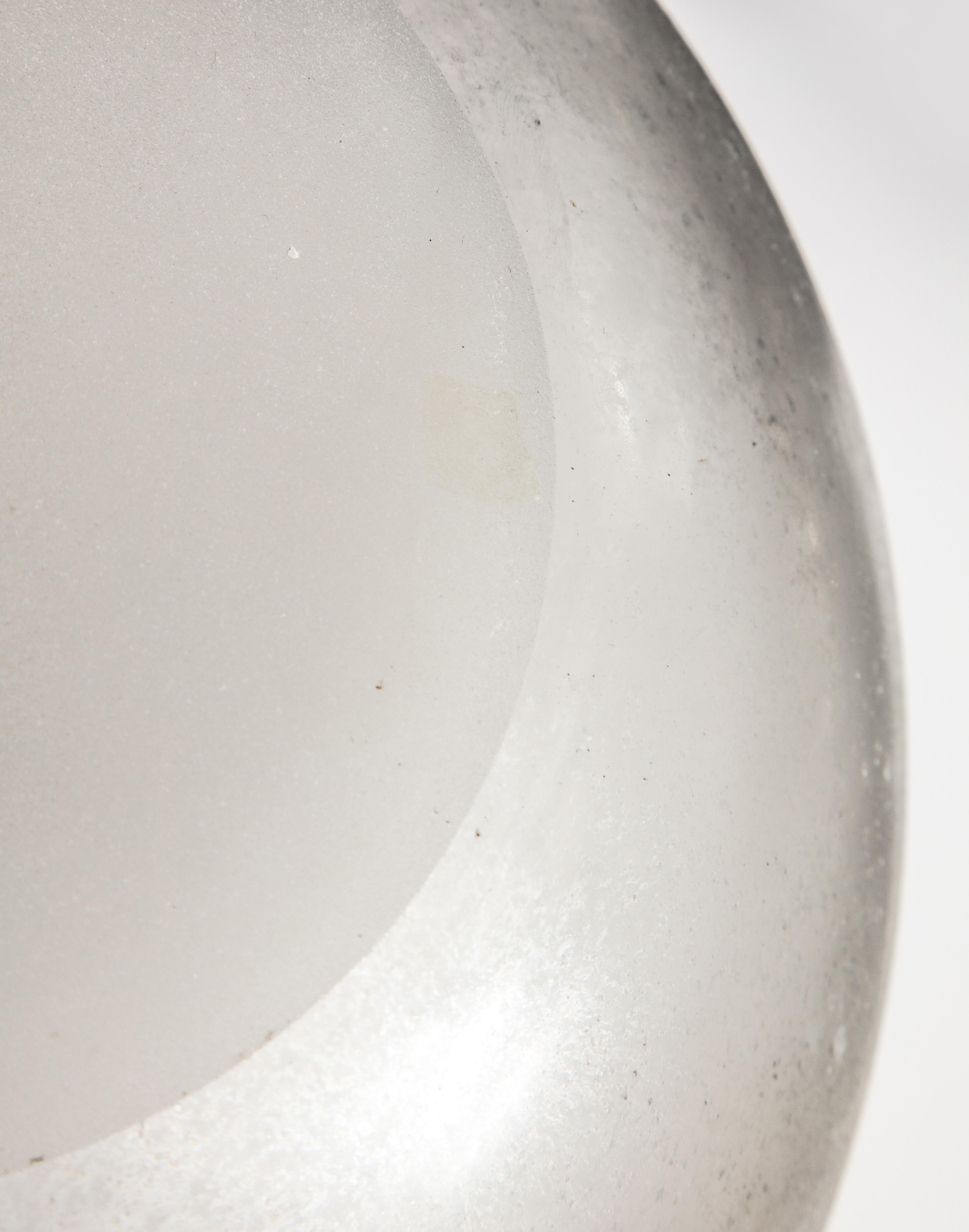 Blown Glass Seguso Scavo Corroso Vase with Handles