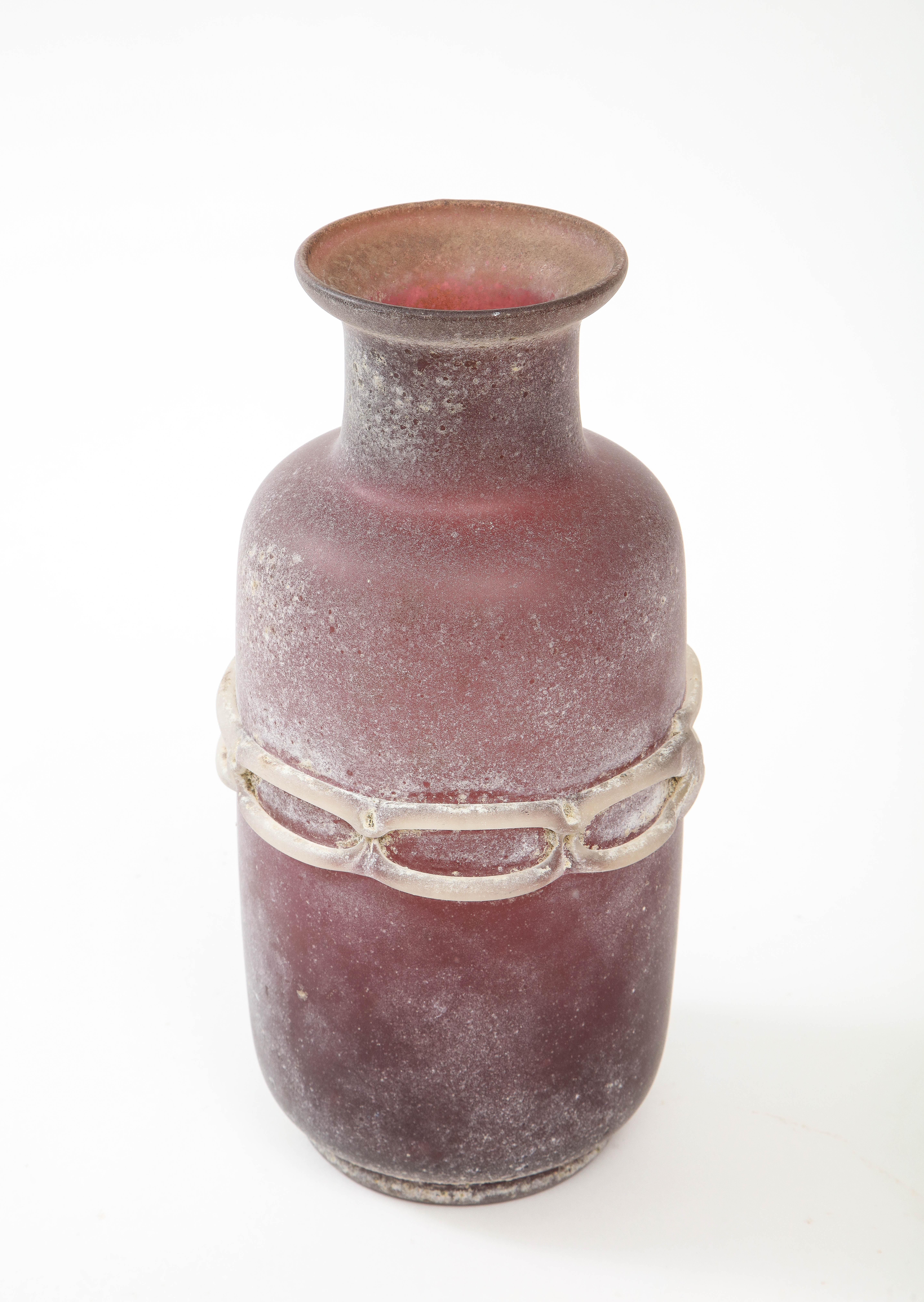 Vase aus Muranoglas von Barbini Scavo (Moderne der Mitte des Jahrhunderts)