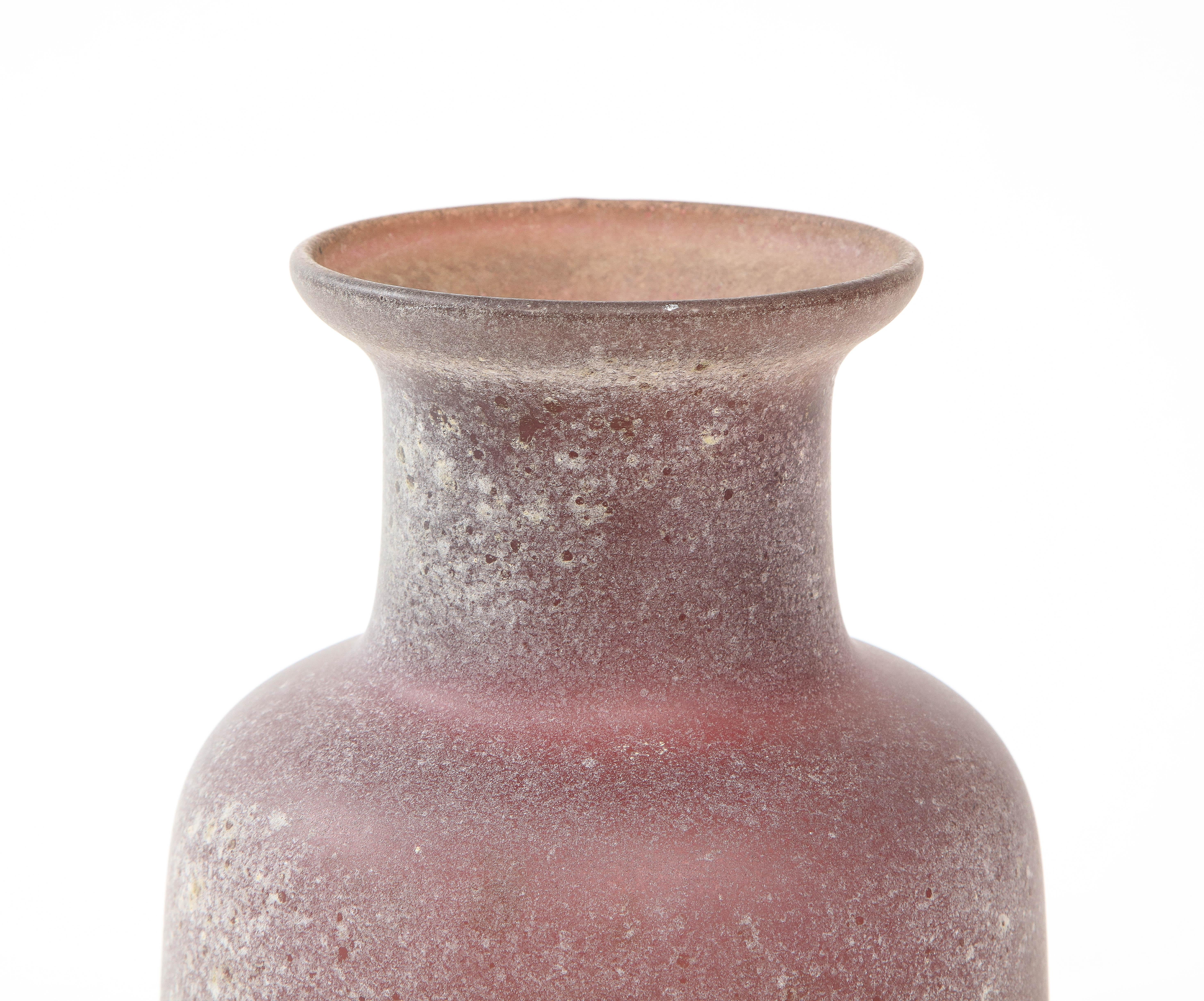 Italian Barbini Scavo Murano Glass Vase