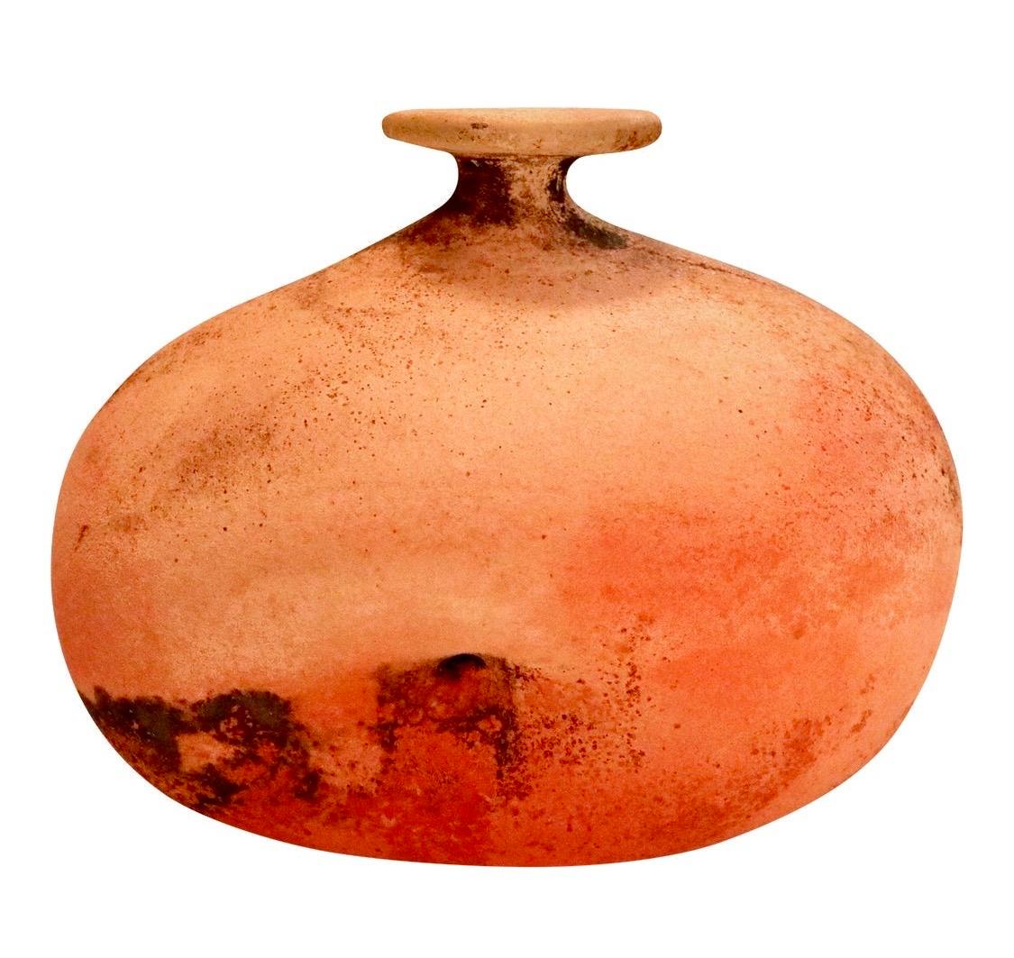Seguso Scavo Murano Glass Vase Vessel Mid-Century Modern 1