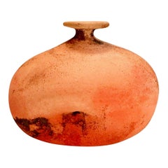Seguso Scavo Murano Glass Vase Vessel Mid-Century Modern