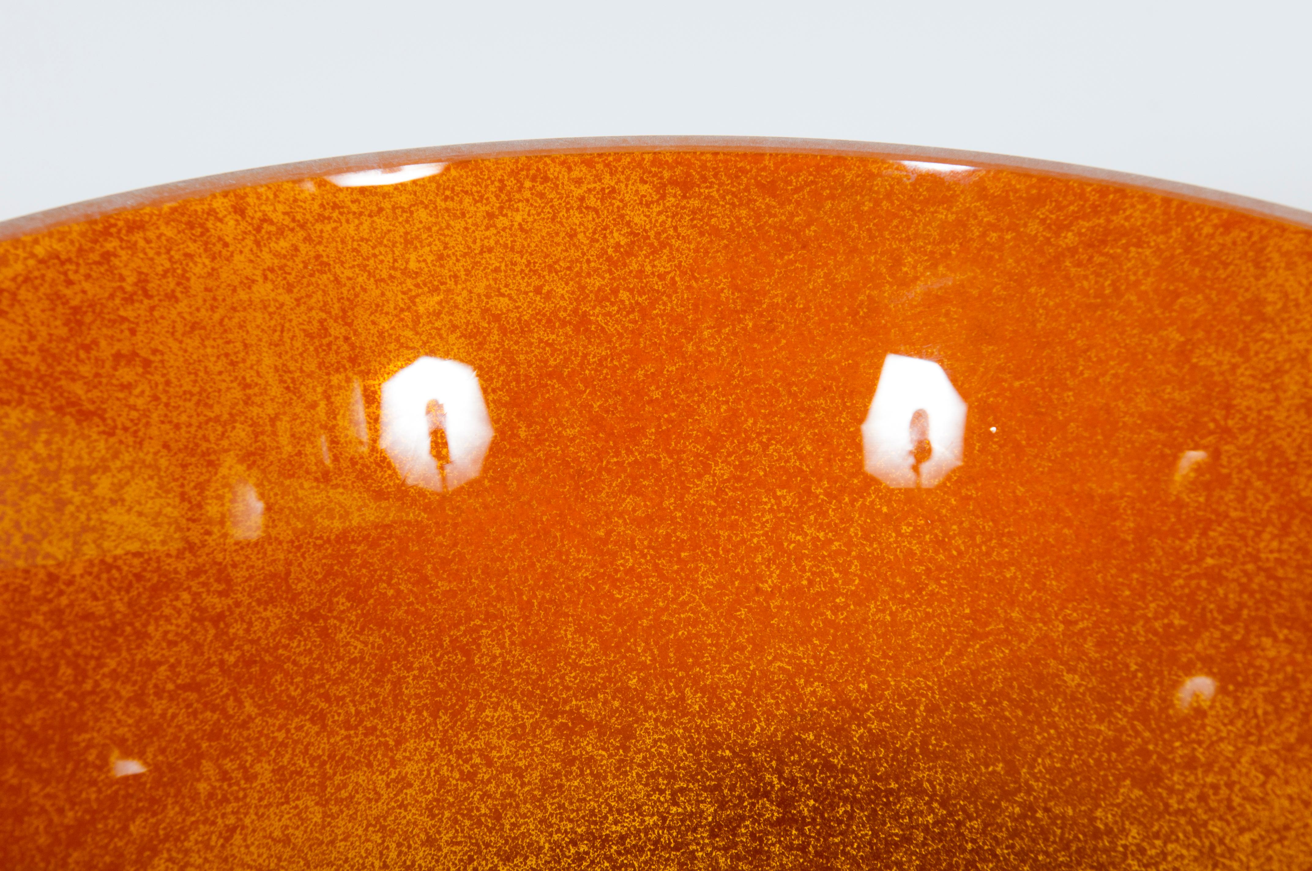 Seguso Scavo Vase in Amber Murano Glass Venice Italy 1970s For Sale 10