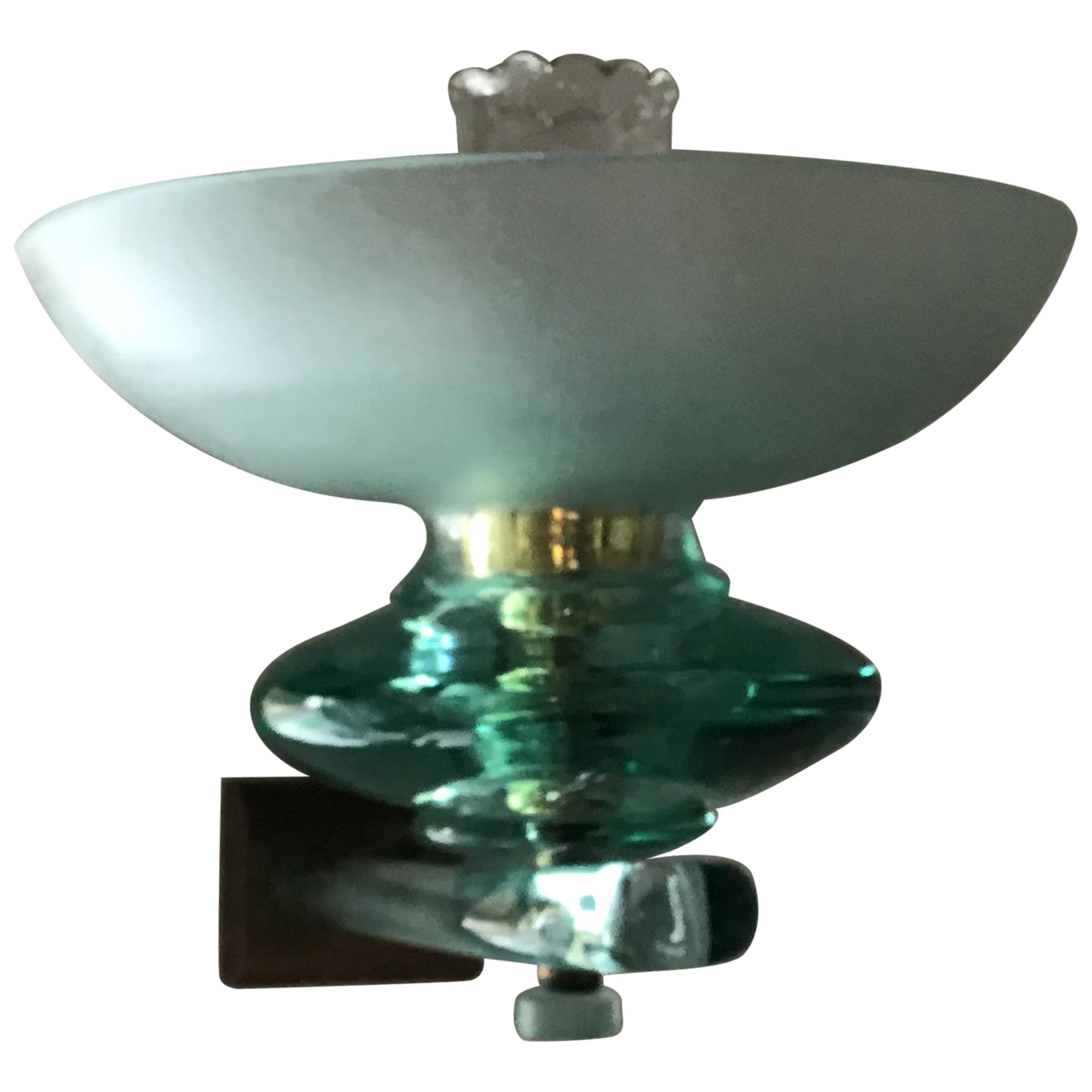 Seguso Sconce Glass Brass 1940 Italy For Sale