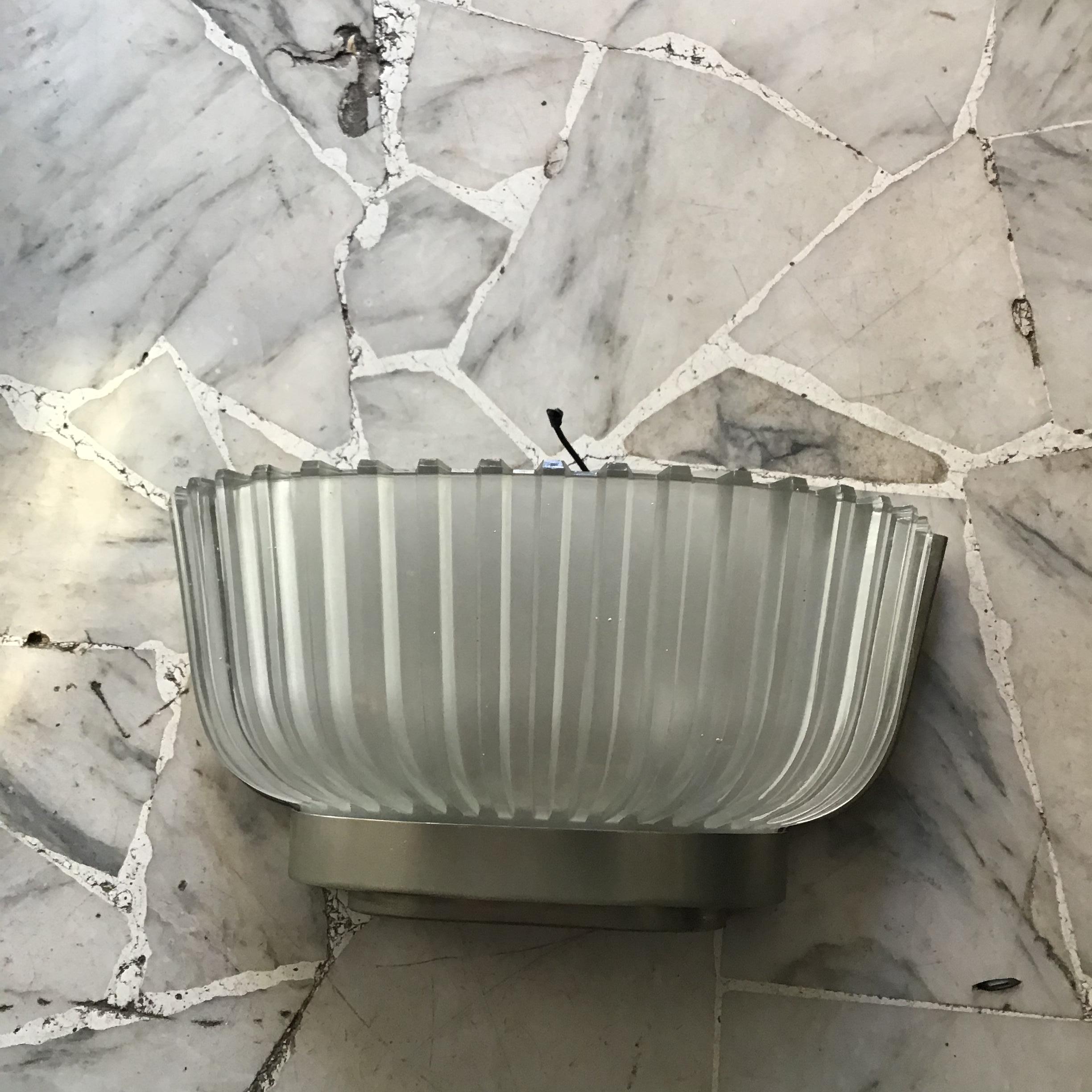 Other Seguso Sconce Glass Metal Crome 1930 Italy For Sale