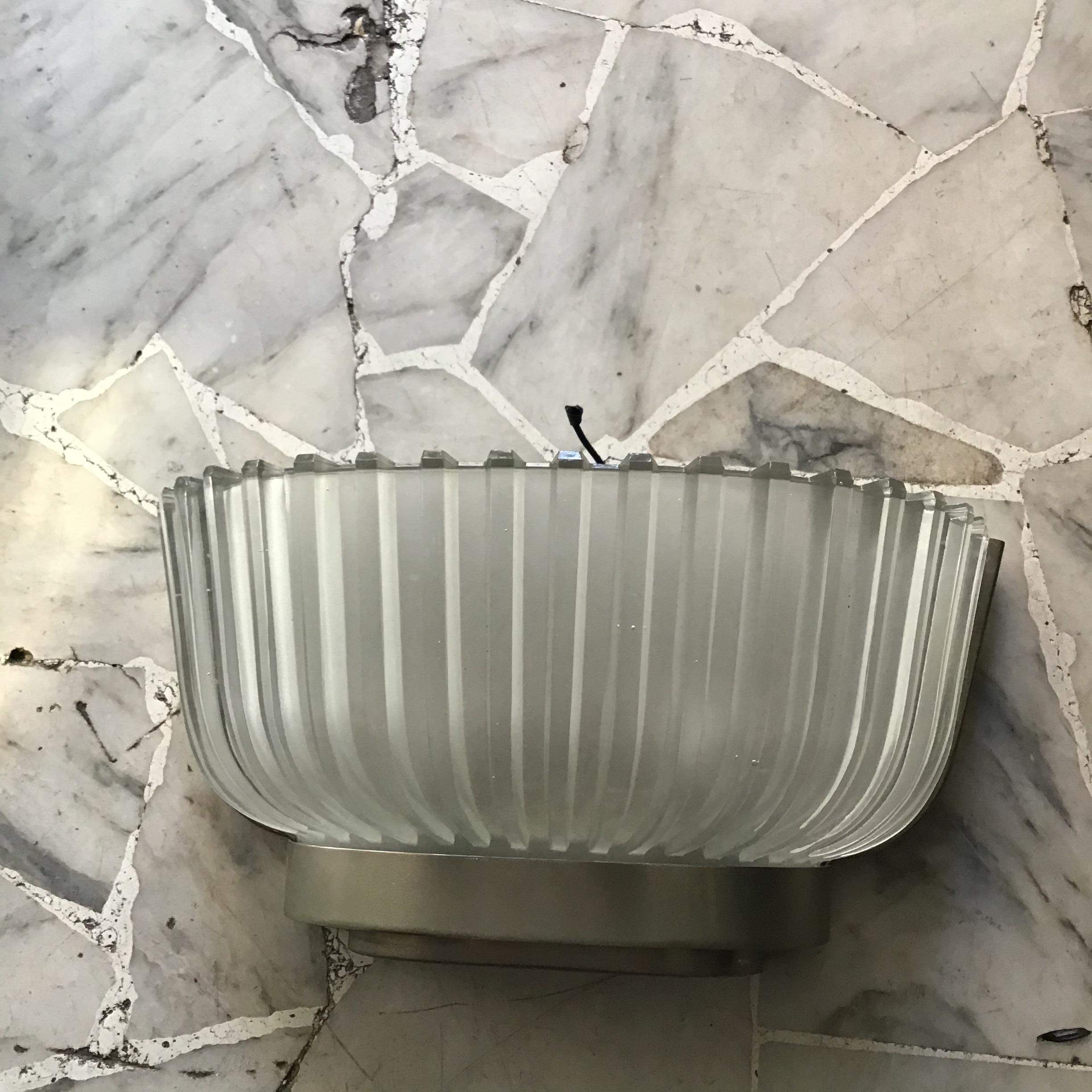 Seguso Sconce Glass Metal Crome 1930 Italy In Excellent Condition For Sale In Milano, IT