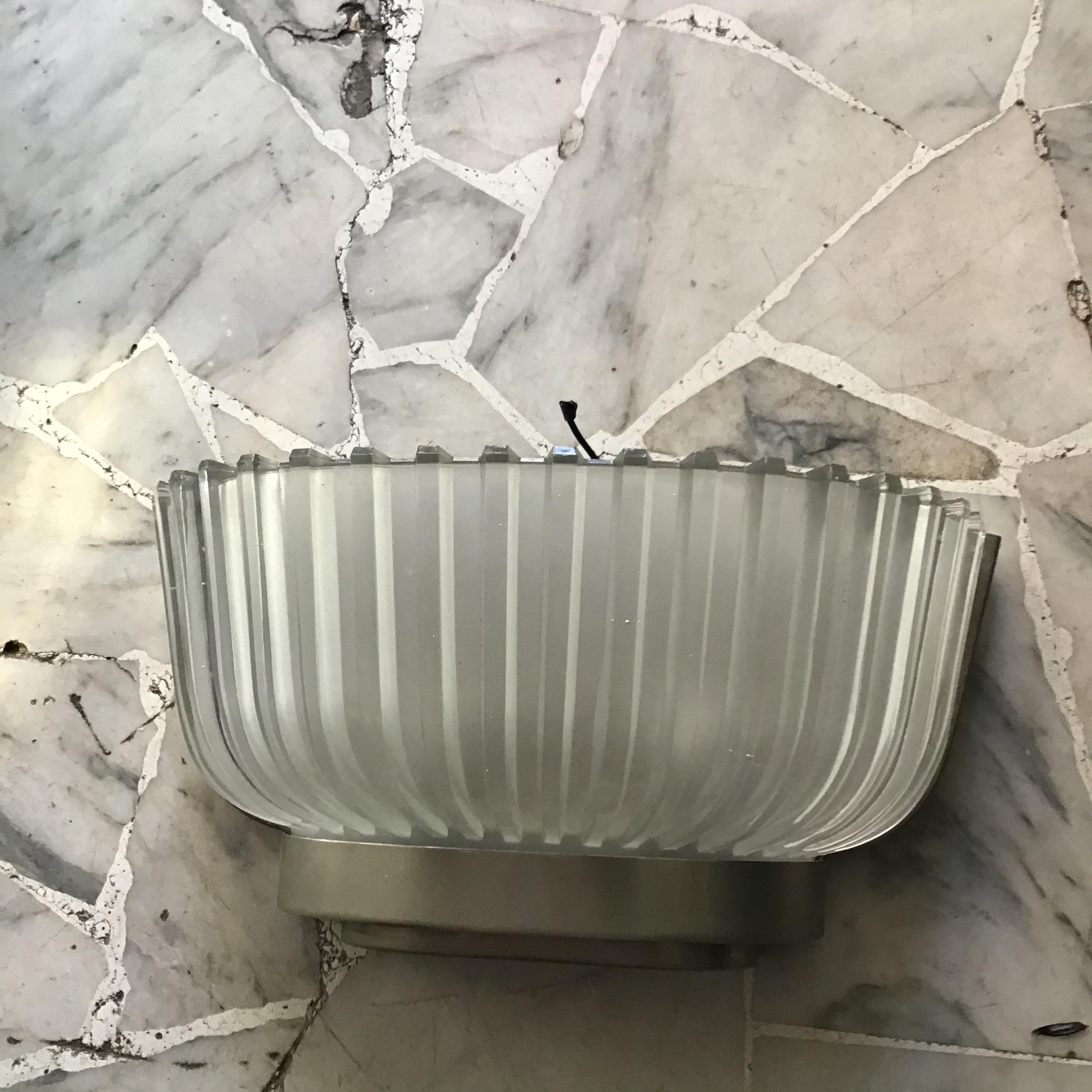 Mid-20th Century Seguso Sconce Glass Metal Crome 1930 Italy For Sale