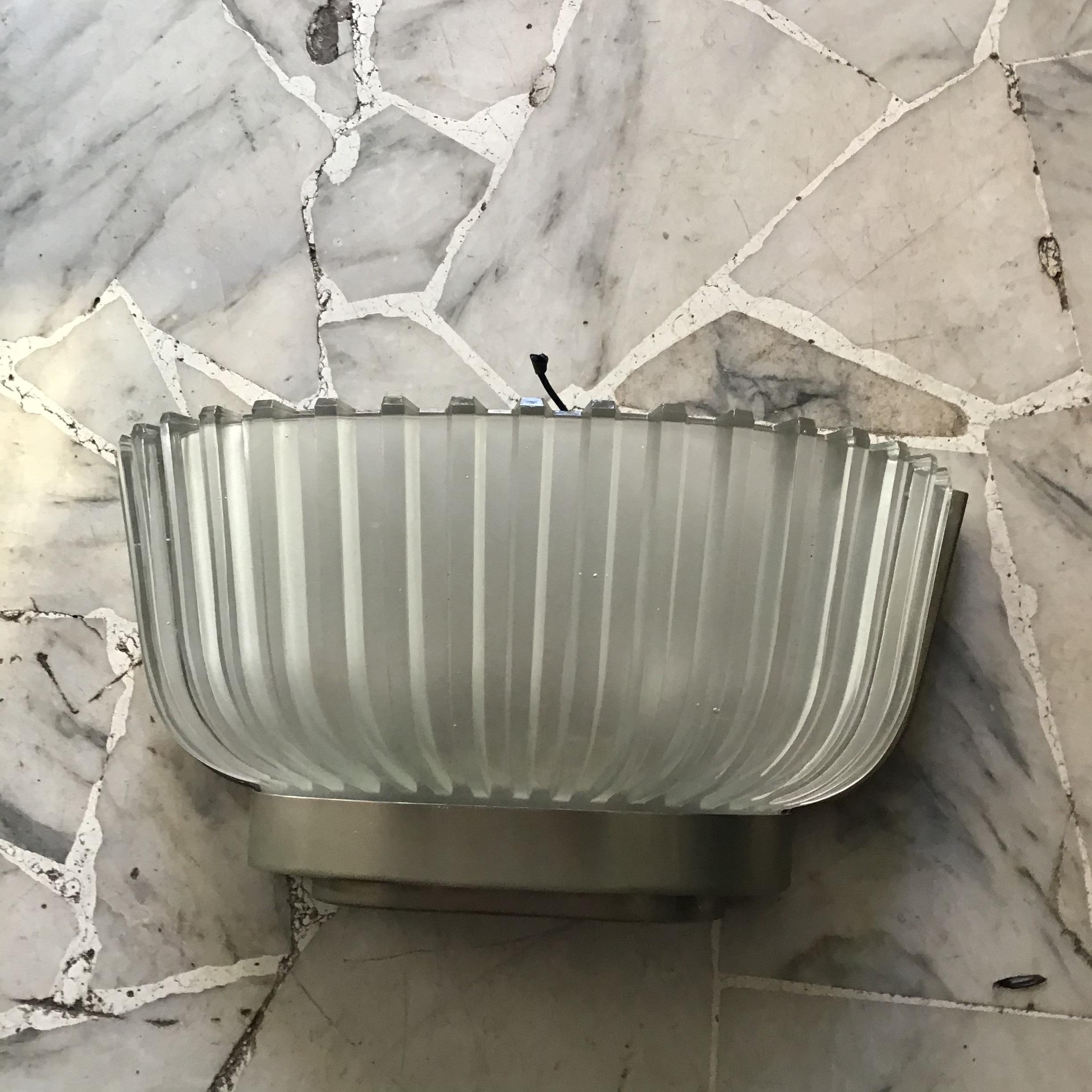 Seguso Sconce Glass Metal Crome 1930 Italy For Sale 2
