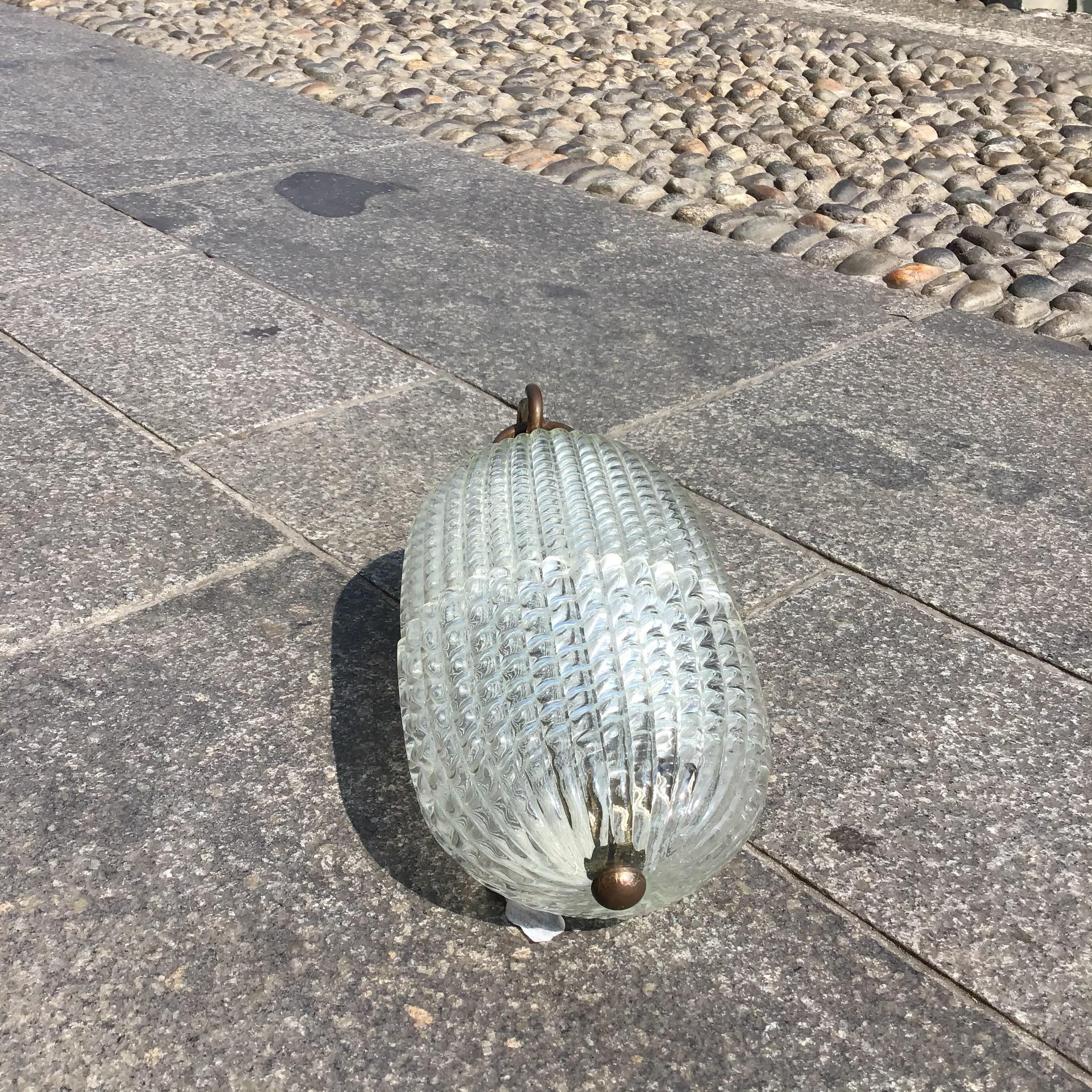 SEGUSO SCONCE mURANO GLASS BRASS 1950 ITALY For Sale 6