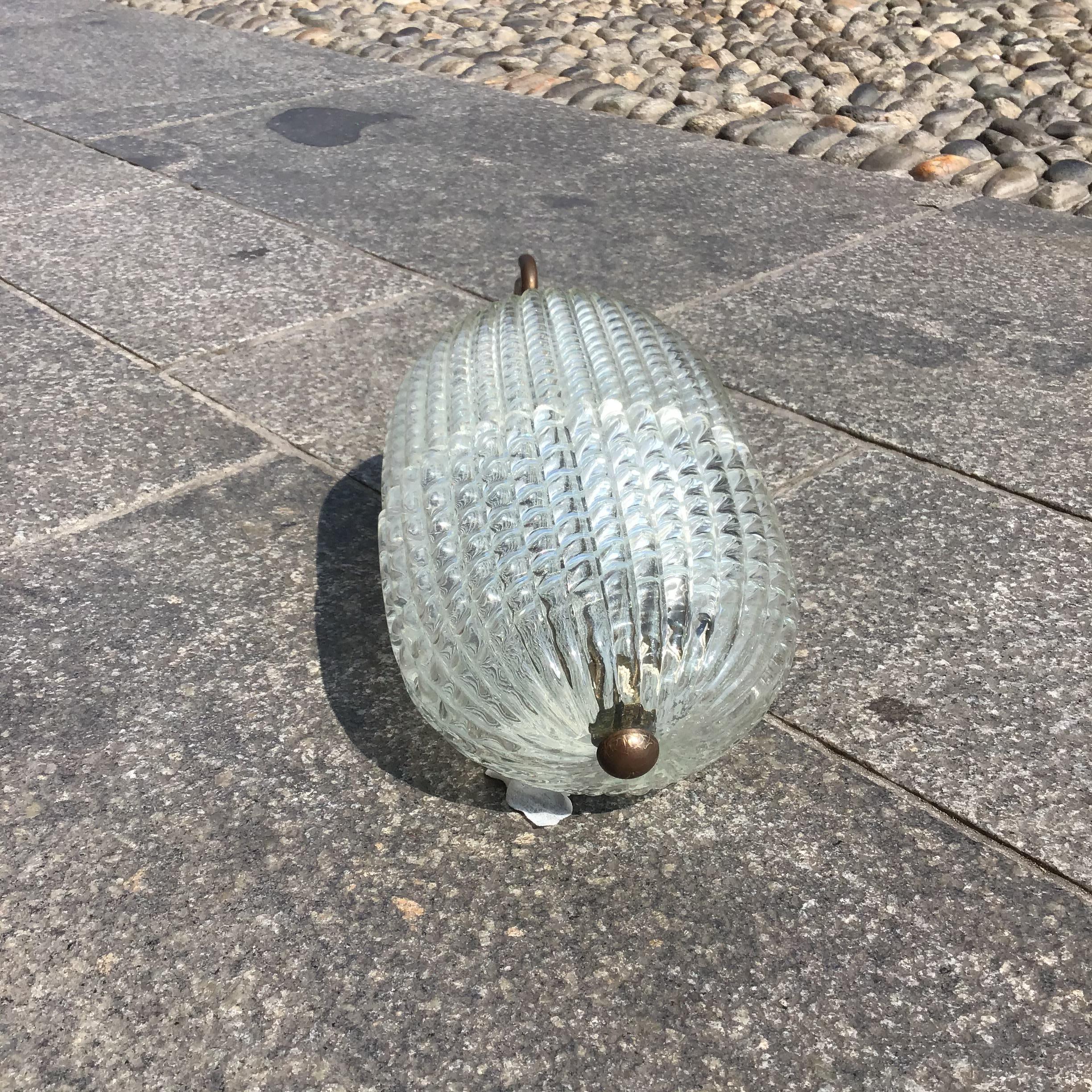 SEGUSO SCONCE mURANO GLASS BRASS 1950 ITALY For Sale 9