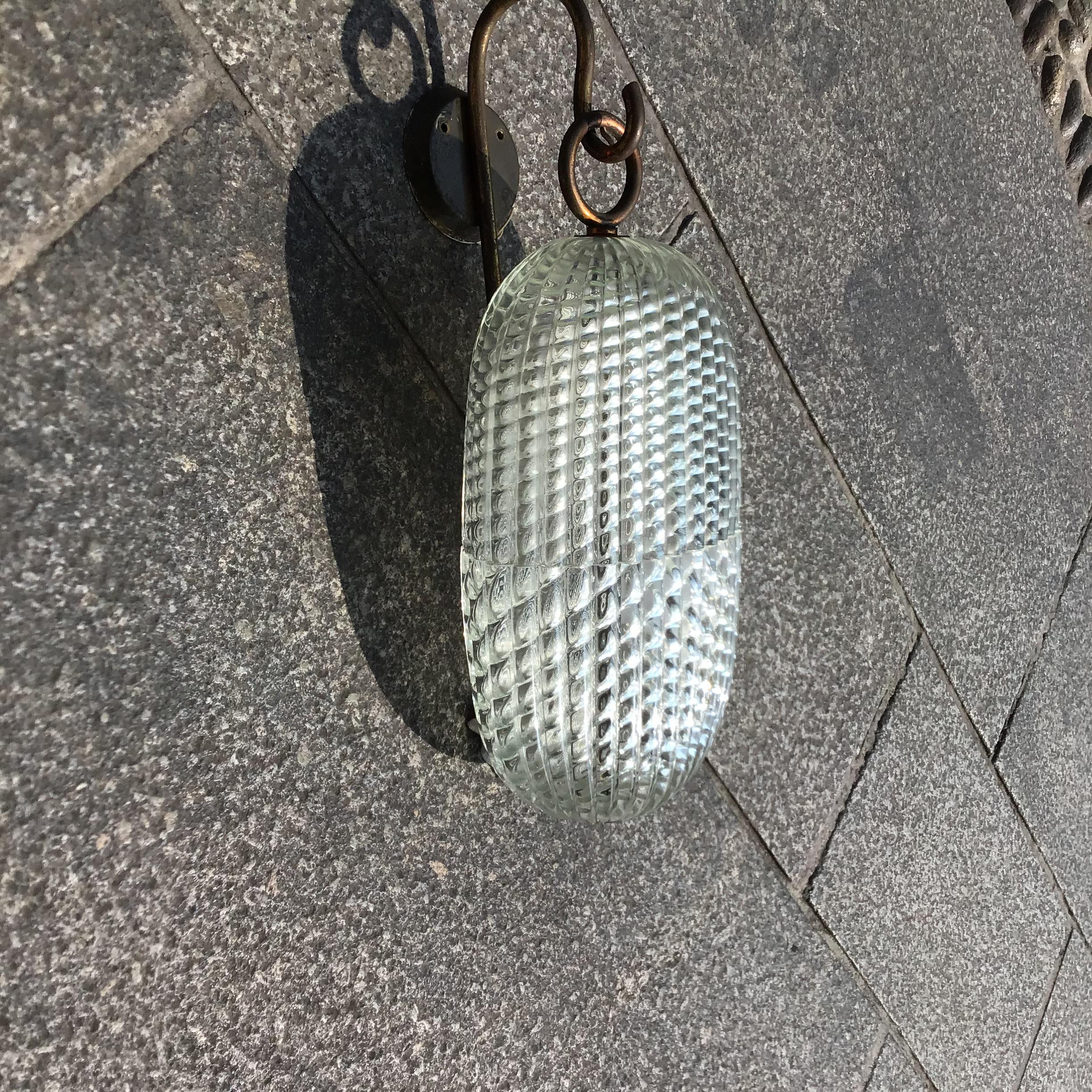 Other SEGUSO SCONCE mURANO GLASS BRASS 1950 ITALY For Sale