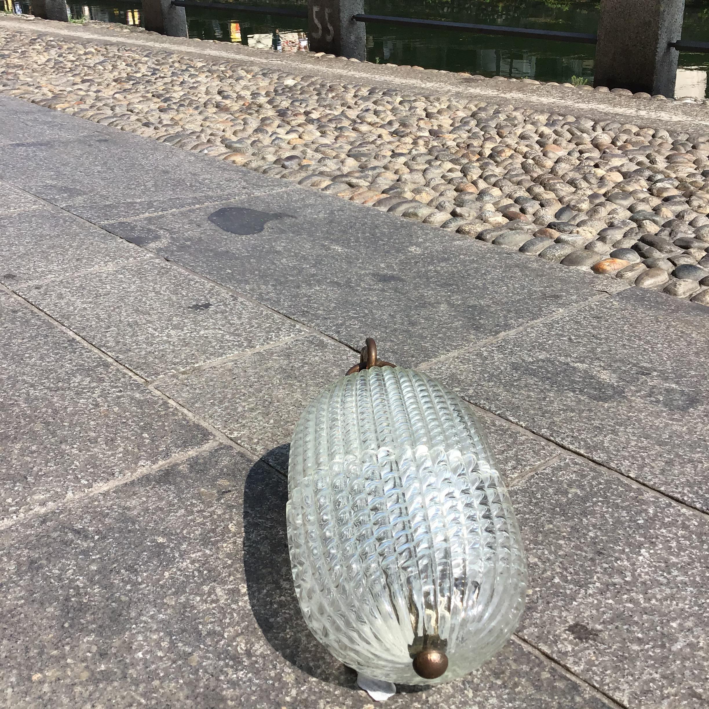 SEGUSO SCONCE mURANO GLASS BRASS 1950 ITALY For Sale 2