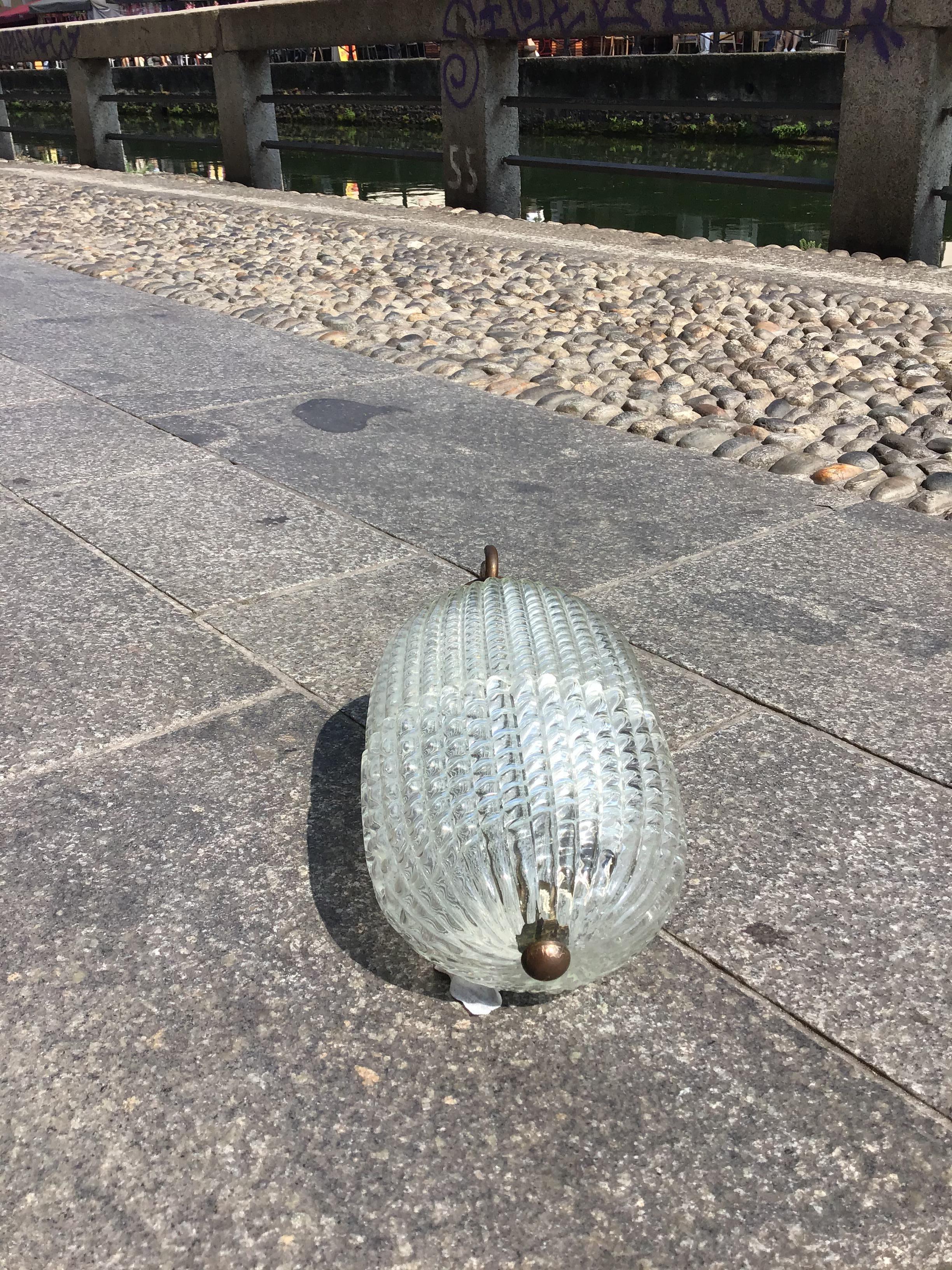 SEGUSO SCONCE mURANO GLASS BRASS 1950 ITALY For Sale 3