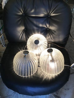 Seguso Sconces / Ceilling Light Murano Glass Metal Crome, 1950, Italy