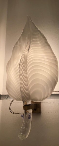 Seguso Sconces Murano Glass Brass, 1950, Italy