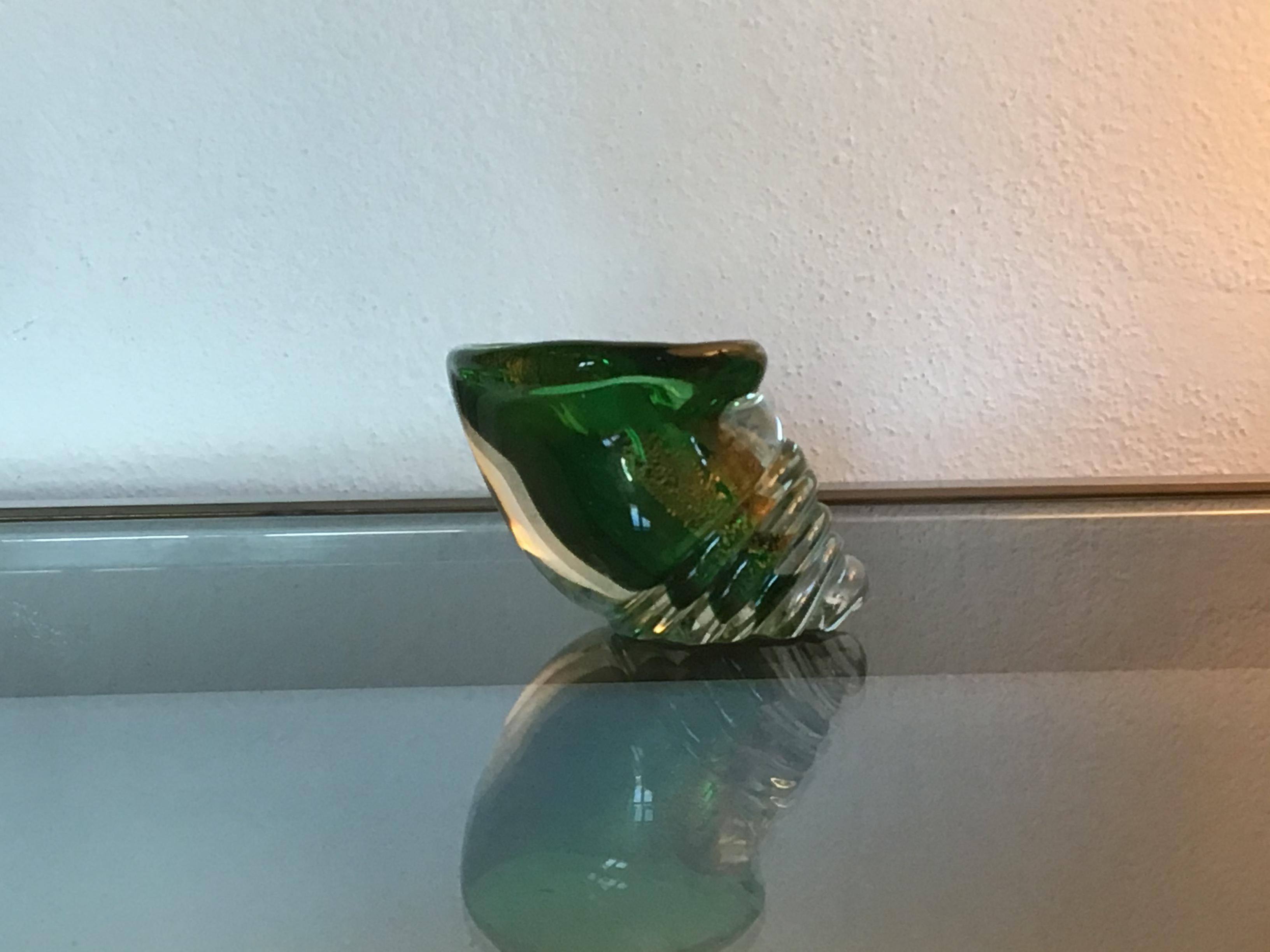 Seguso Seashell Murano Glass Gold Leaf Inclusions, 1950, Italy For Sale 4