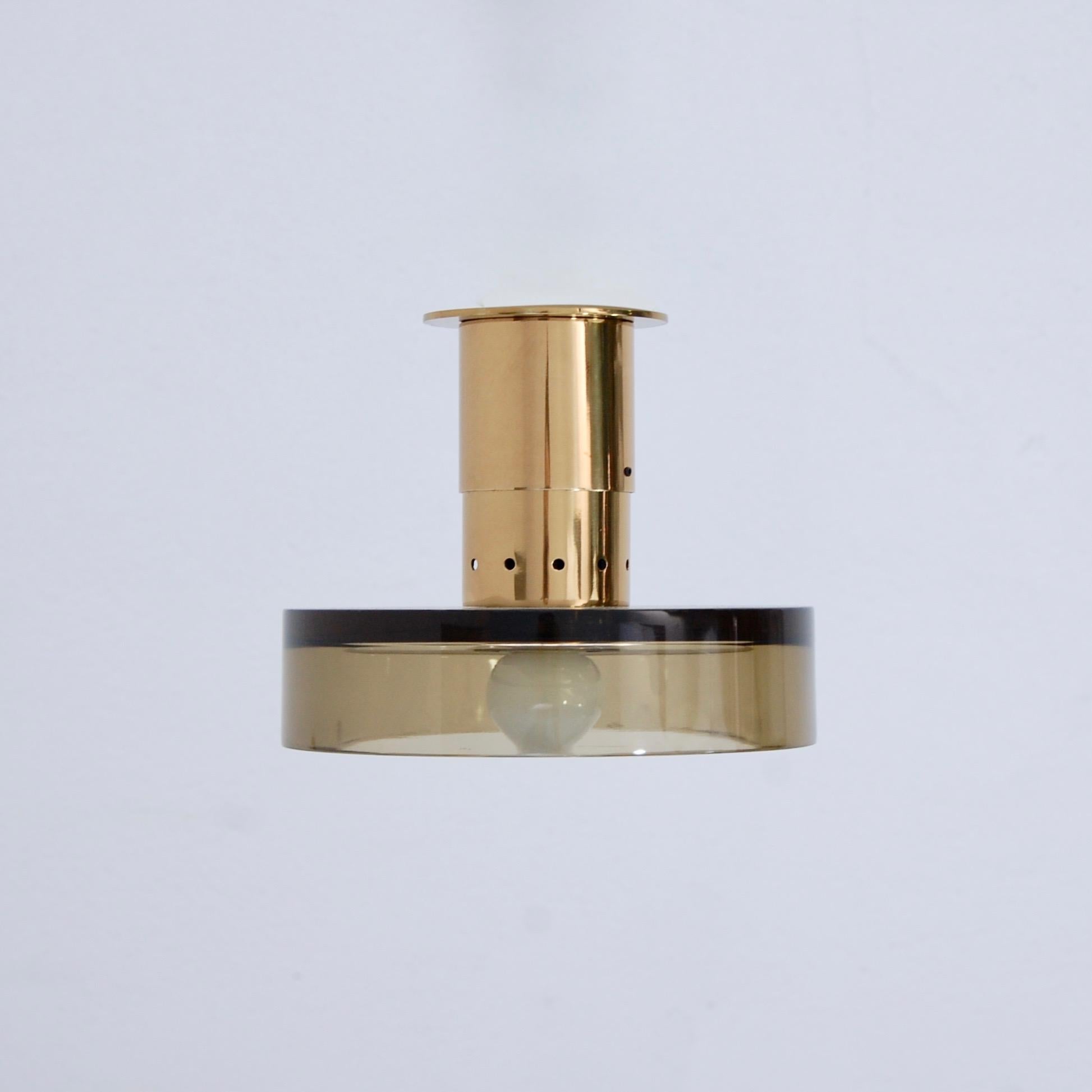 Italian Seguso Smoked Glass Flush Mount