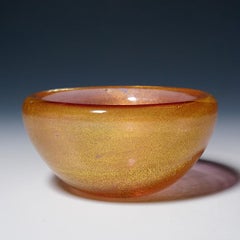 Seguso Sommerso Bowl with Gold Powder Murano ca. 1950s