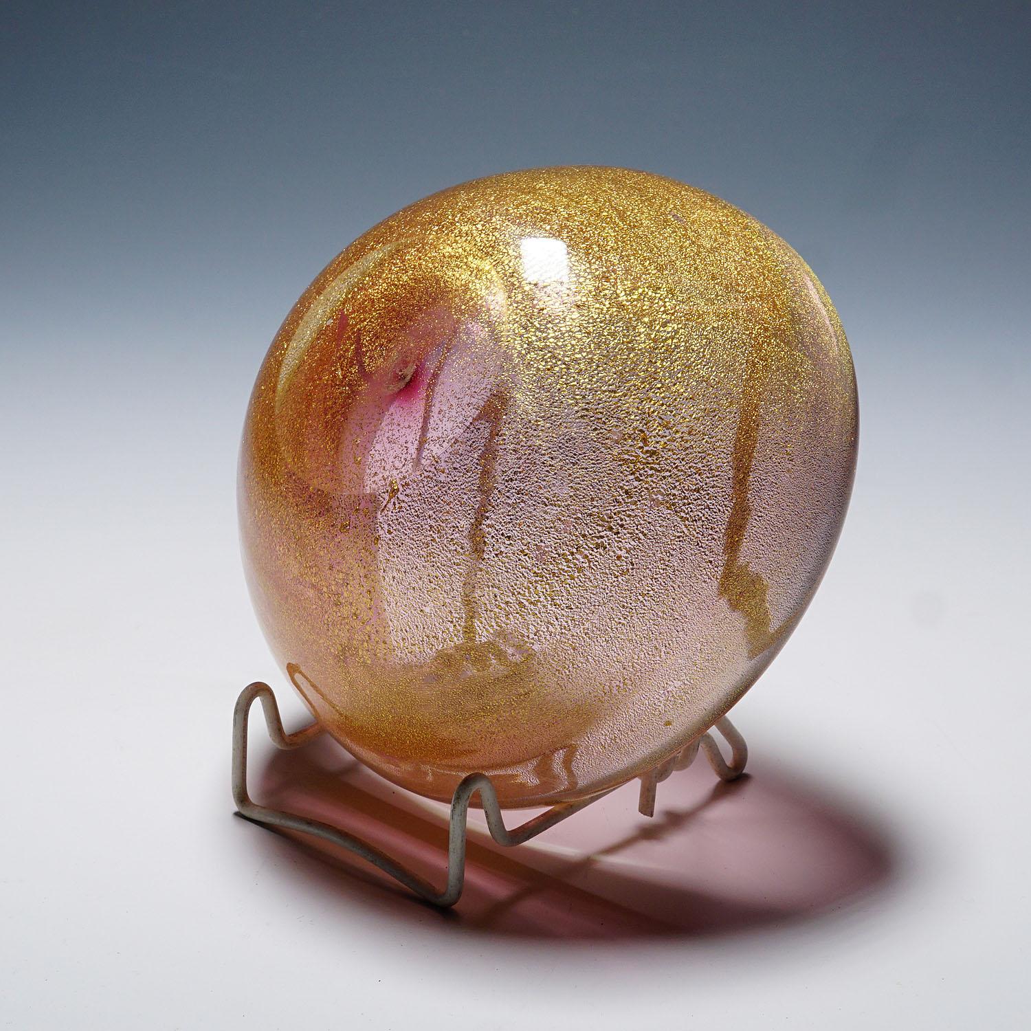 Milieu du XXe siècle Bol Seguso Sommerso avec poudre d'or Murano ca. 1950s en vente