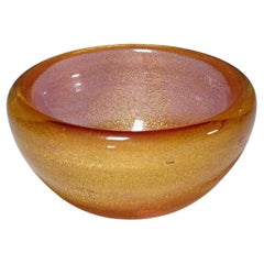 Seguso Sommerso Bowl with Gold Powder Murano ca. 1950s