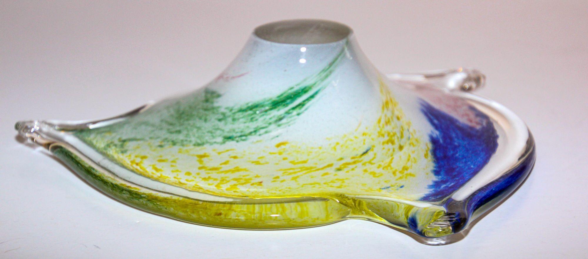 Seguso Sommerso Murano Art Glass Triangular Bowl or Ashtray, Italy 1960s For Sale 3