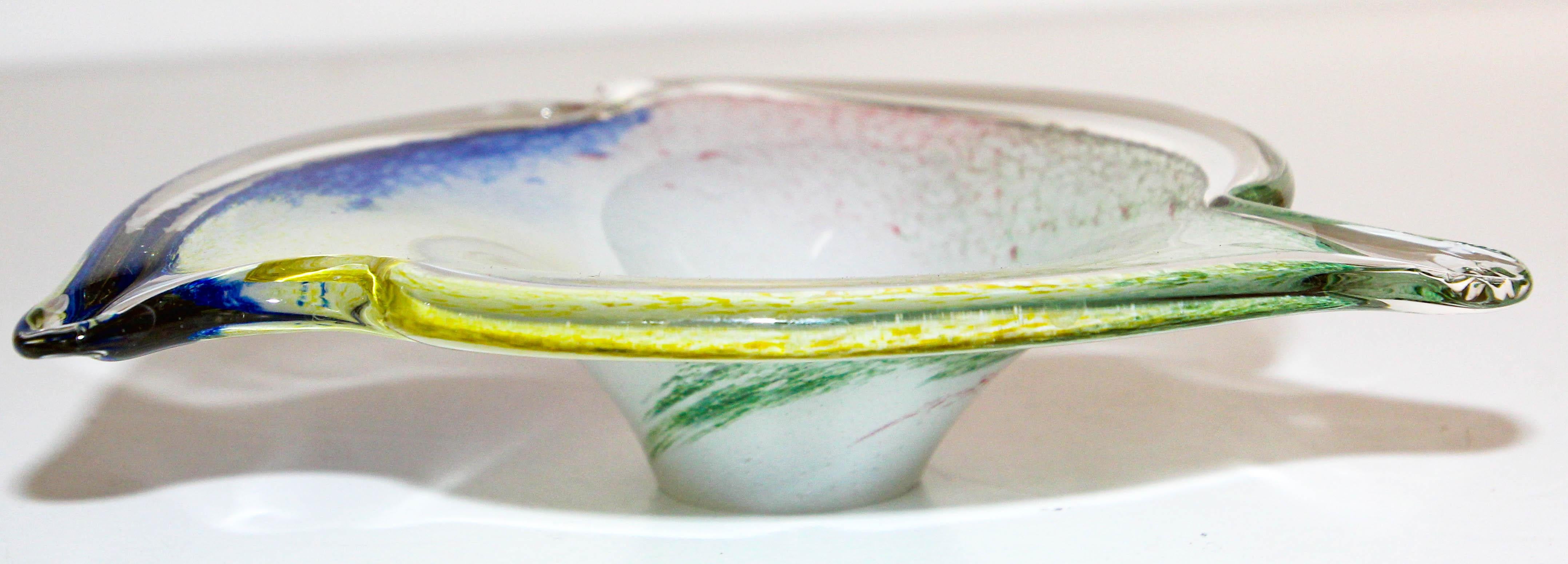 Seguso Sommerso Murano Art Glass Triangular Bowl or Ashtray, Italy 1960s For Sale 7