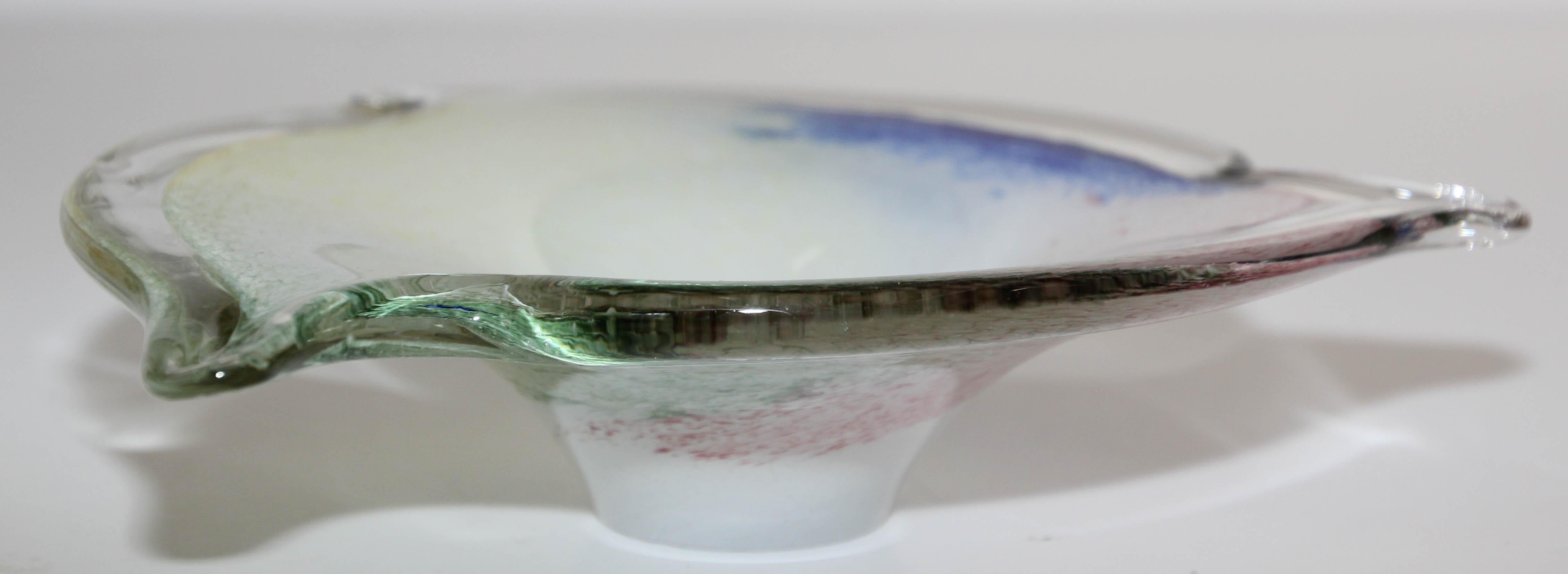 Seguso Sommerso Murano Art Glass Triangular Bowl or Ashtray, Italy 1960s For Sale 9