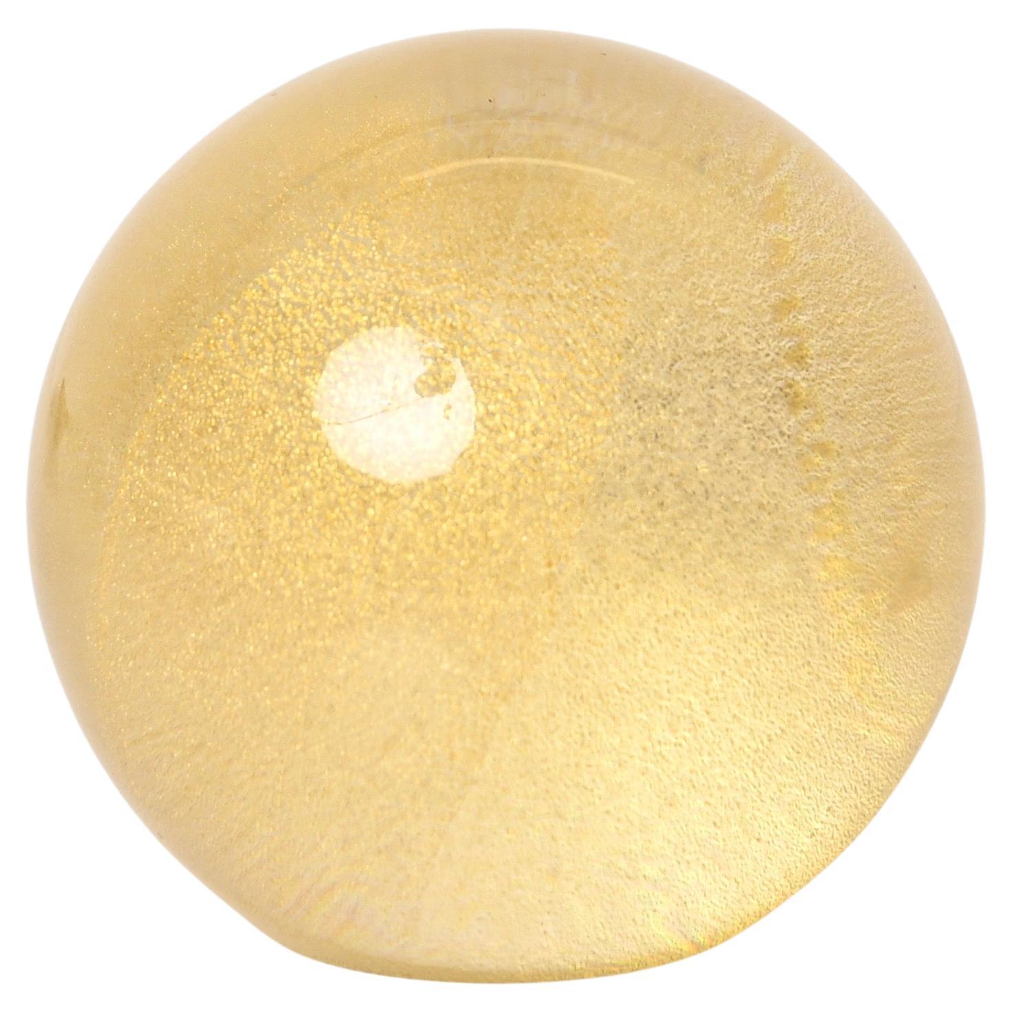 Seguso Spherical Paperweight in Murano Glass with Gold Dust, Italy 1950s