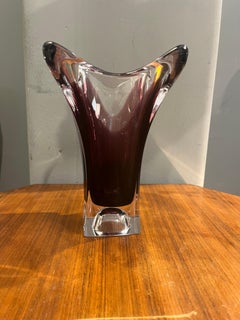 Seguso style Murano glass vase from the 80s
