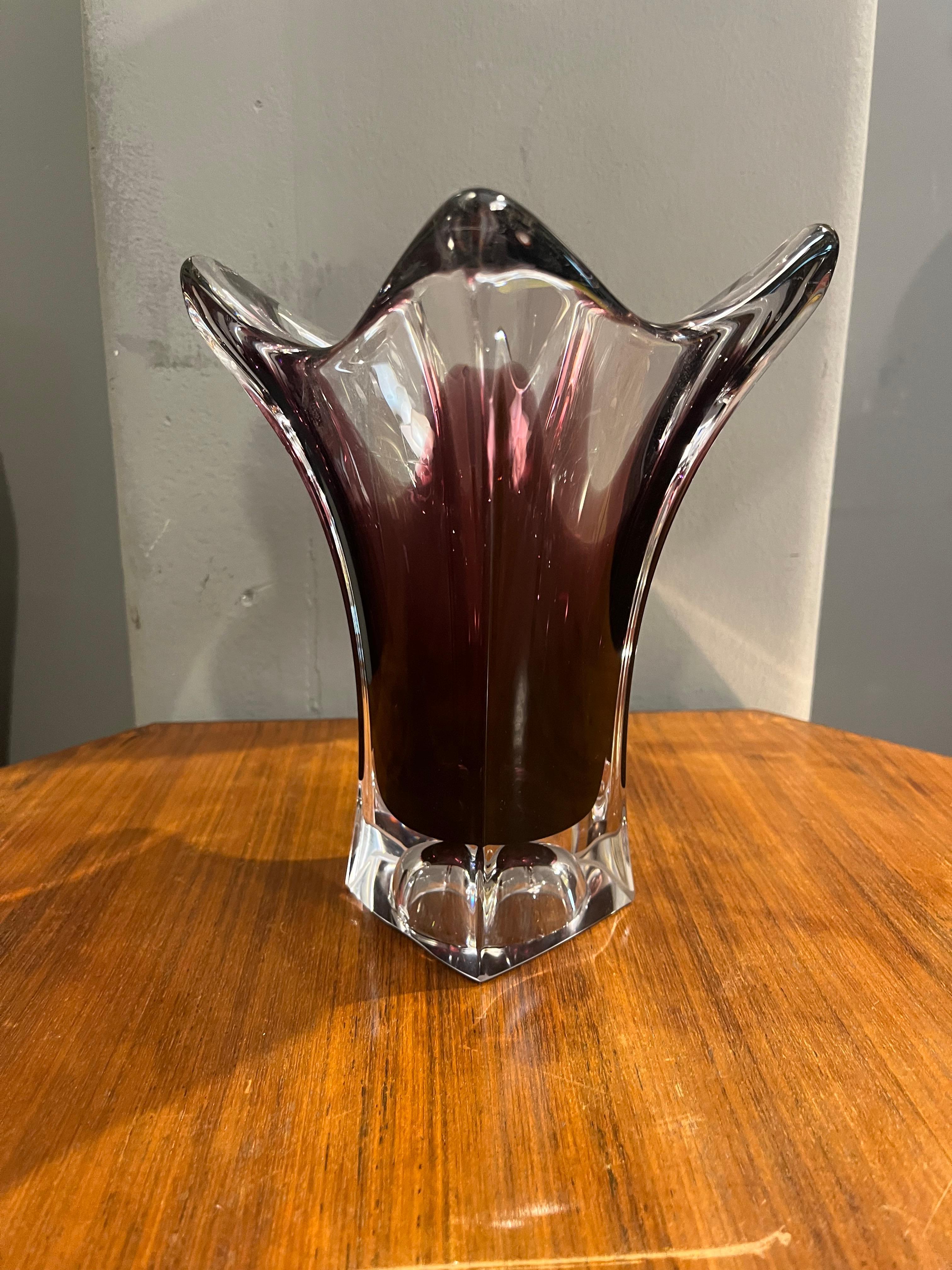 Jarrón de cristal de Murano estilo Seguso de los años 80 Italian en venta
