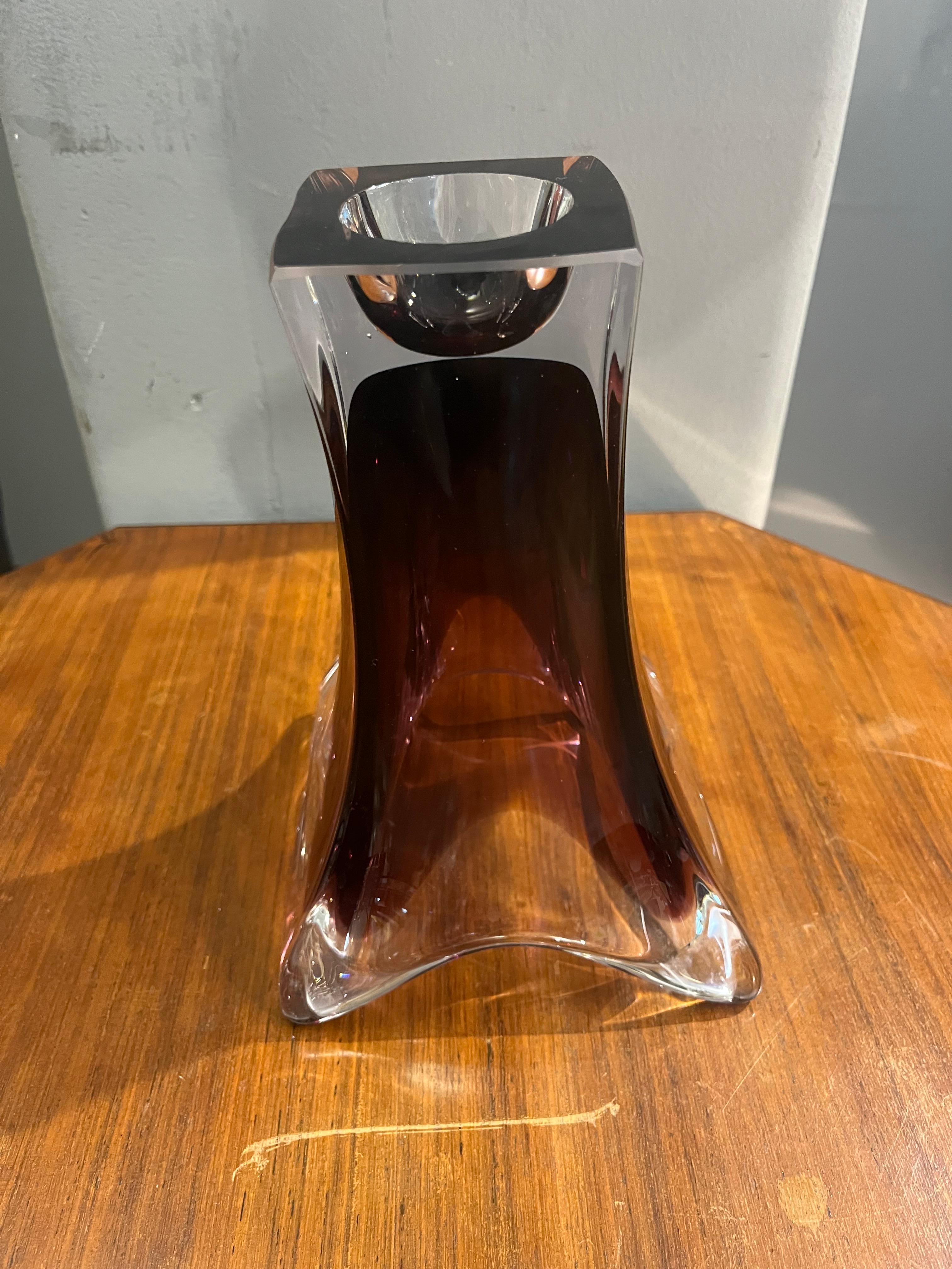 Jarrón de cristal de Murano estilo Seguso de los años 80 en venta 1