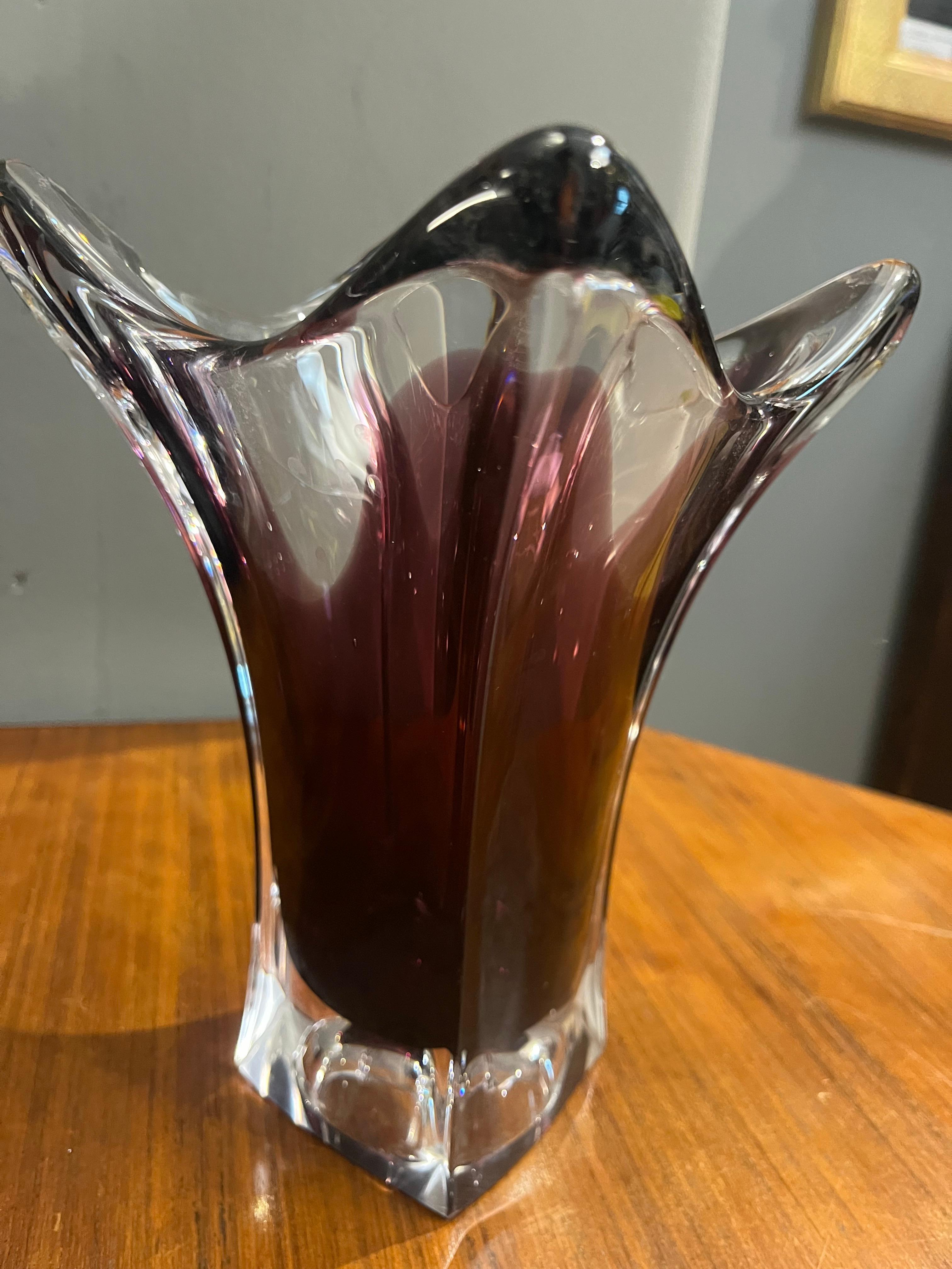 Jarrón de cristal de Murano estilo Seguso de los años 80 en venta 2