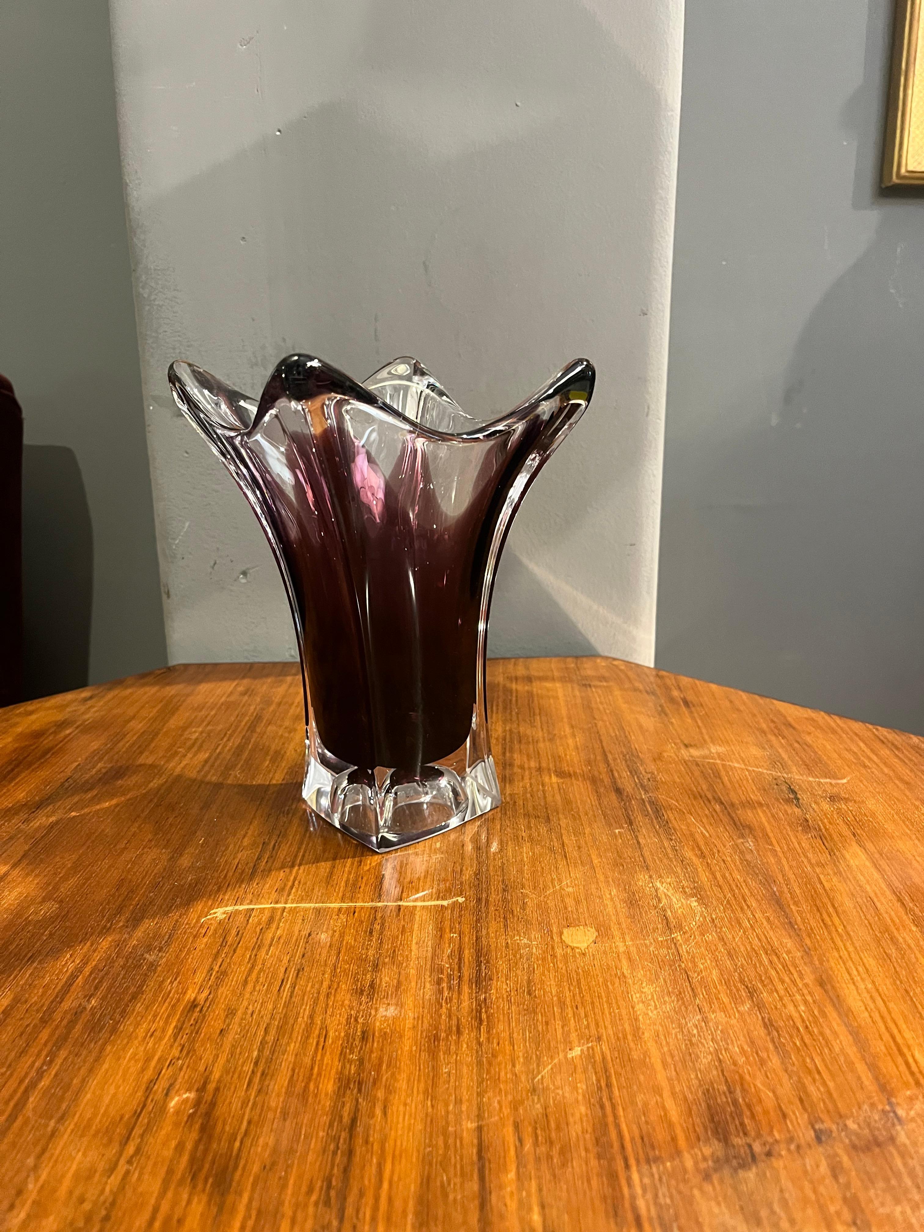 Jarrón de cristal de Murano estilo Seguso de los años 80 en venta 3