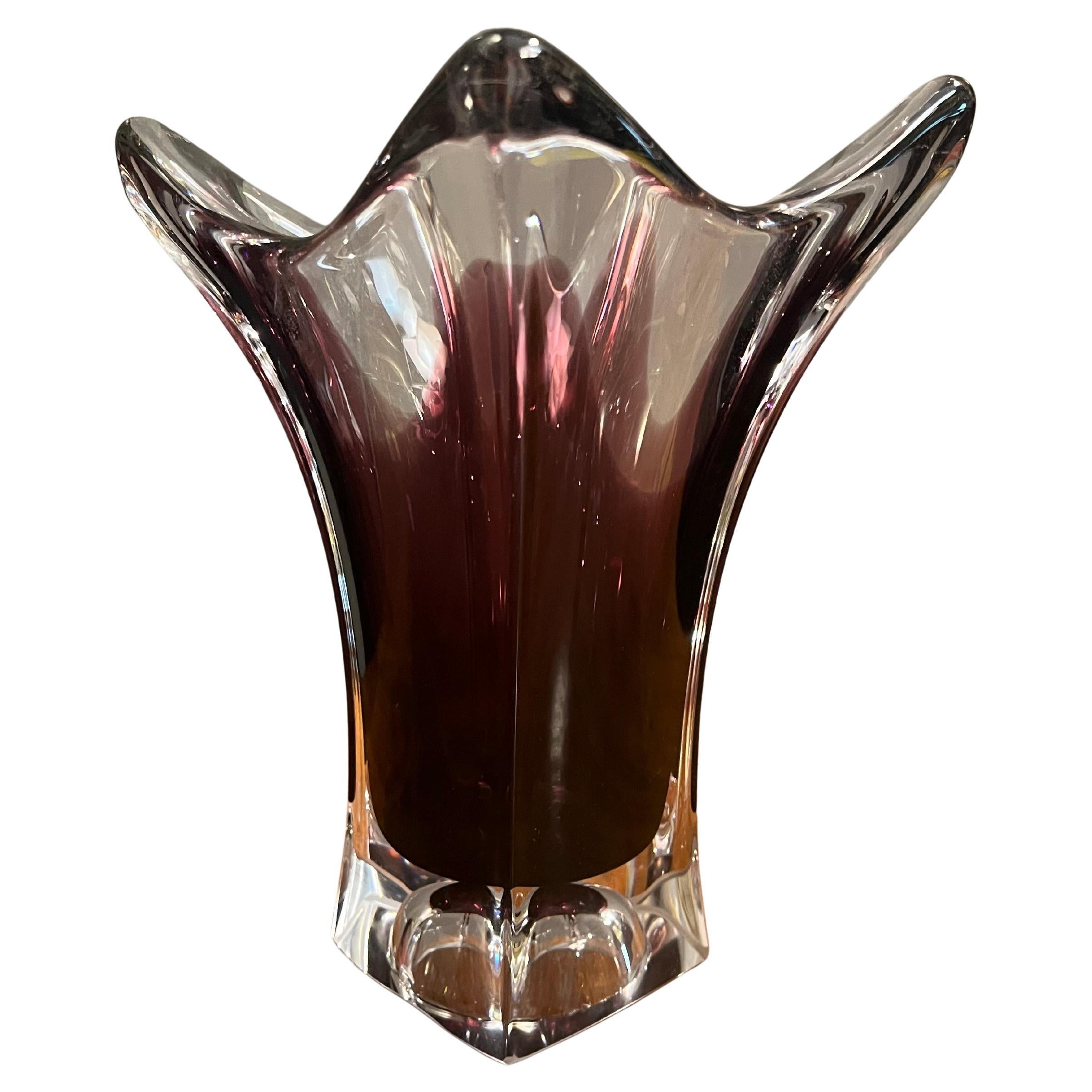 Seguso style Murano glass vase from the 80s