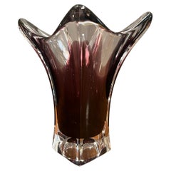 Jarrón de cristal de Murano estilo Seguso de los años 80