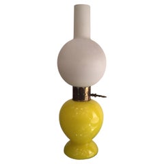 Lampada da tavolo Seguso Ottone Vetro Opalino 1955 Italia